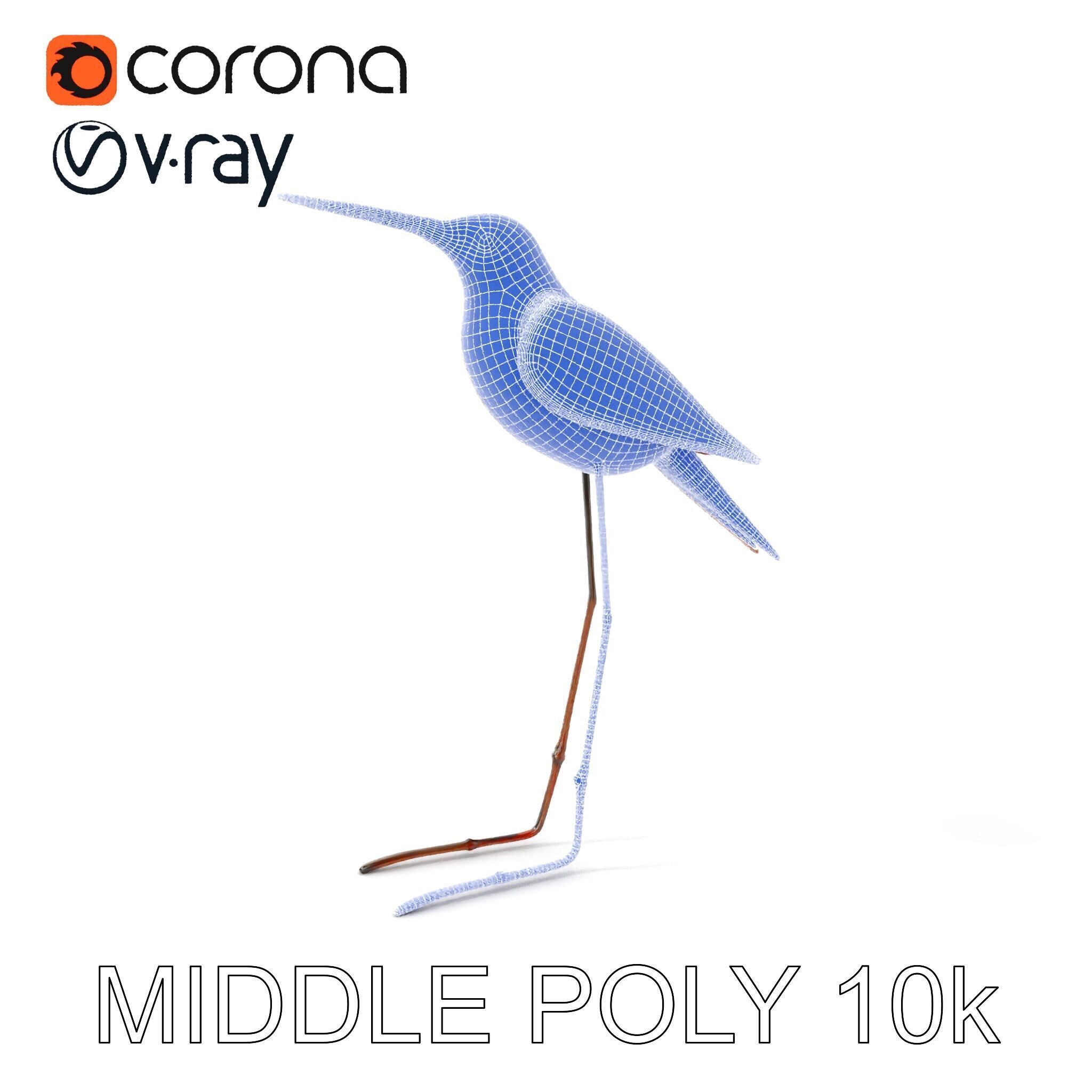 Rustic Metal Bird Sculpture D Model Pack Low-poly 3D model_25