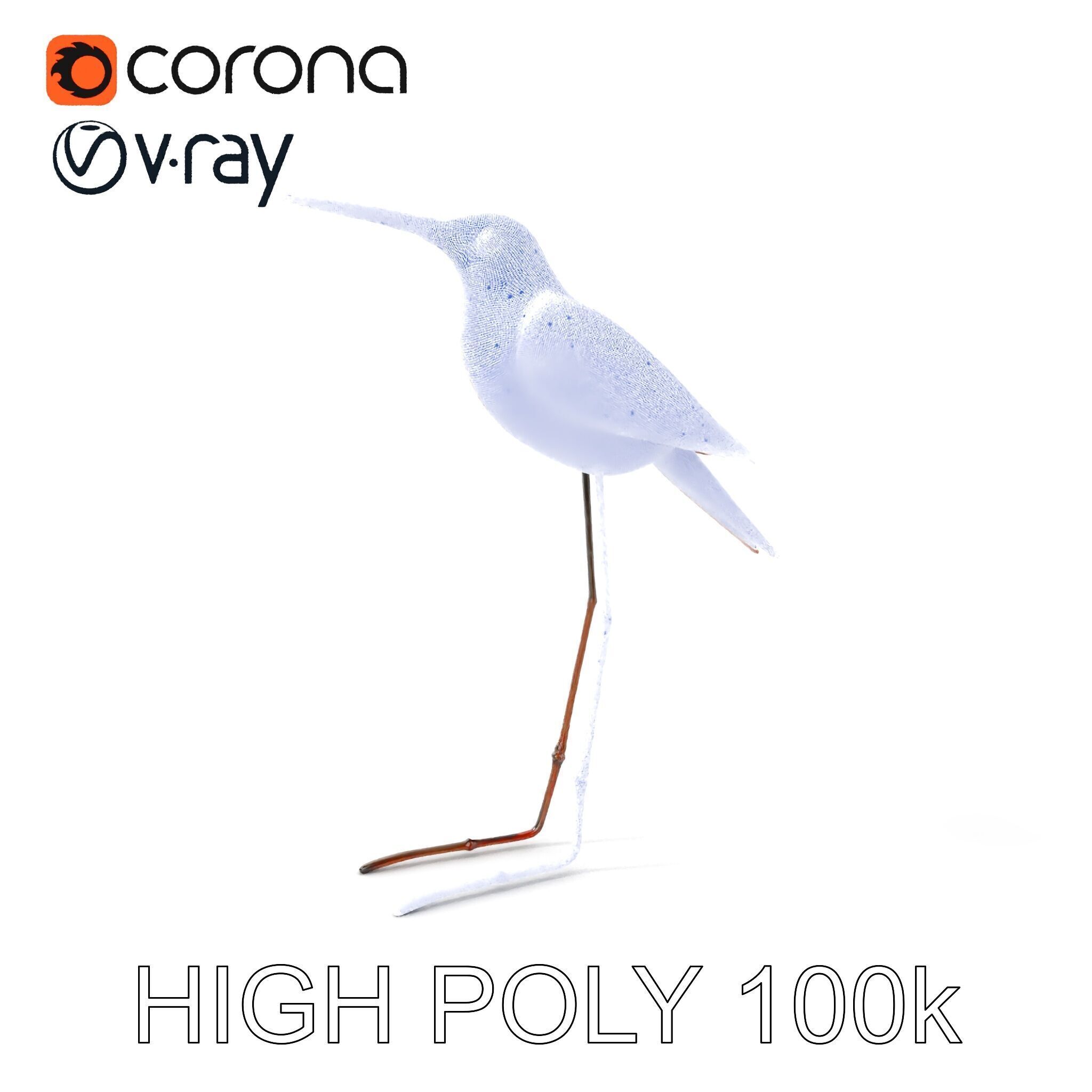 Rustic Metal Bird Sculpture D Model Pack Low-poly 3D model_4