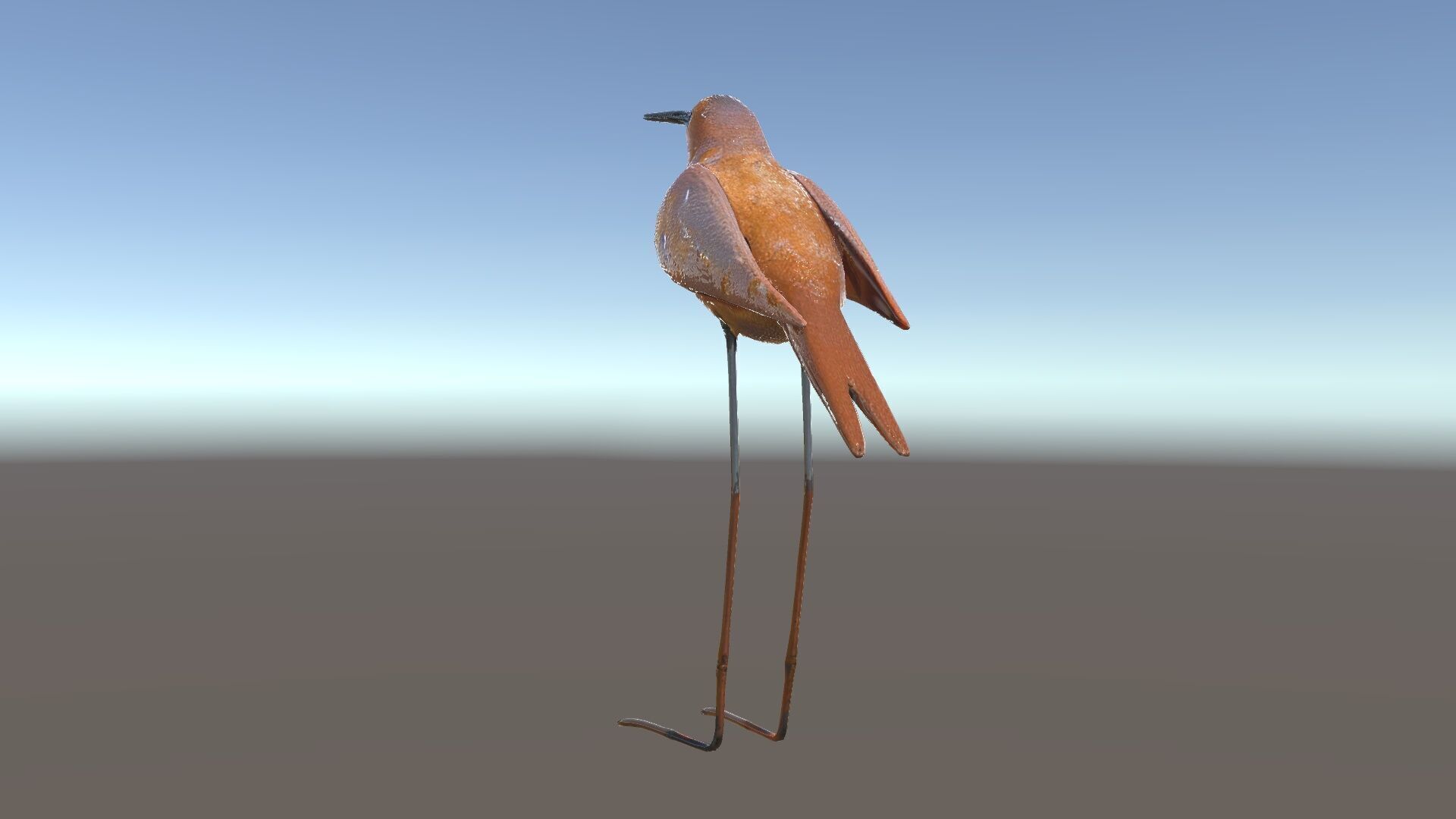 Rustic Metal Bird Sculpture D Model Pack Low-poly 3D model_34