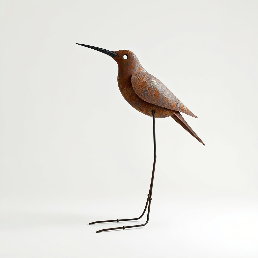 Rustic Metal Bird Sculpture D Model Pack Low-poly 3D model_2