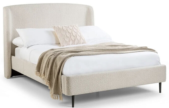 Eden Ivory Boucle Fabric Bed 3D model