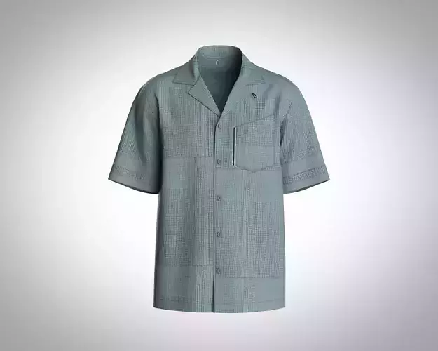 Mens resort shirt with multiple detailing 