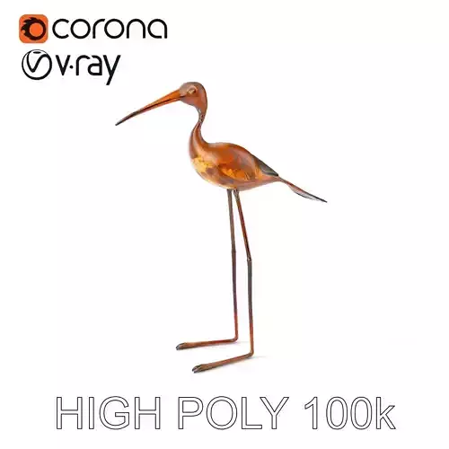 Metallic Bird Sculpture Model Pack