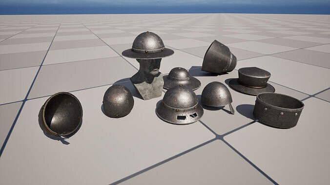 Medieval Helmets Pack Low-poly 3D model