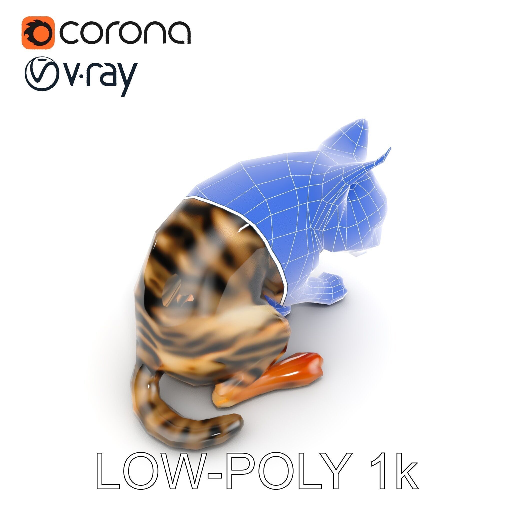 Bengal Cat Model Pack for Realistic Rendering Low-poly 3D model_22