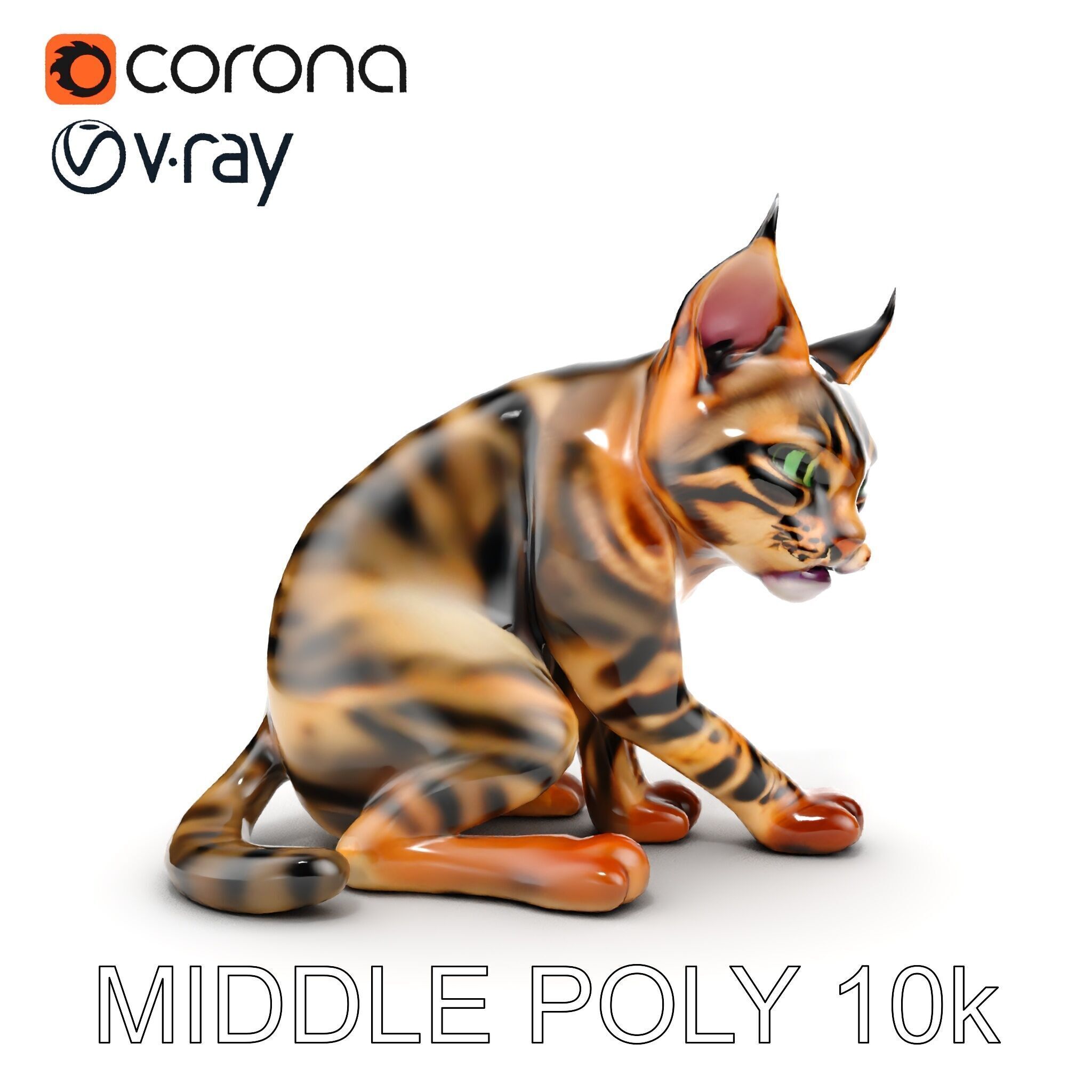 Bengal Cat Model Pack for Realistic Rendering Low-poly 3D model_13