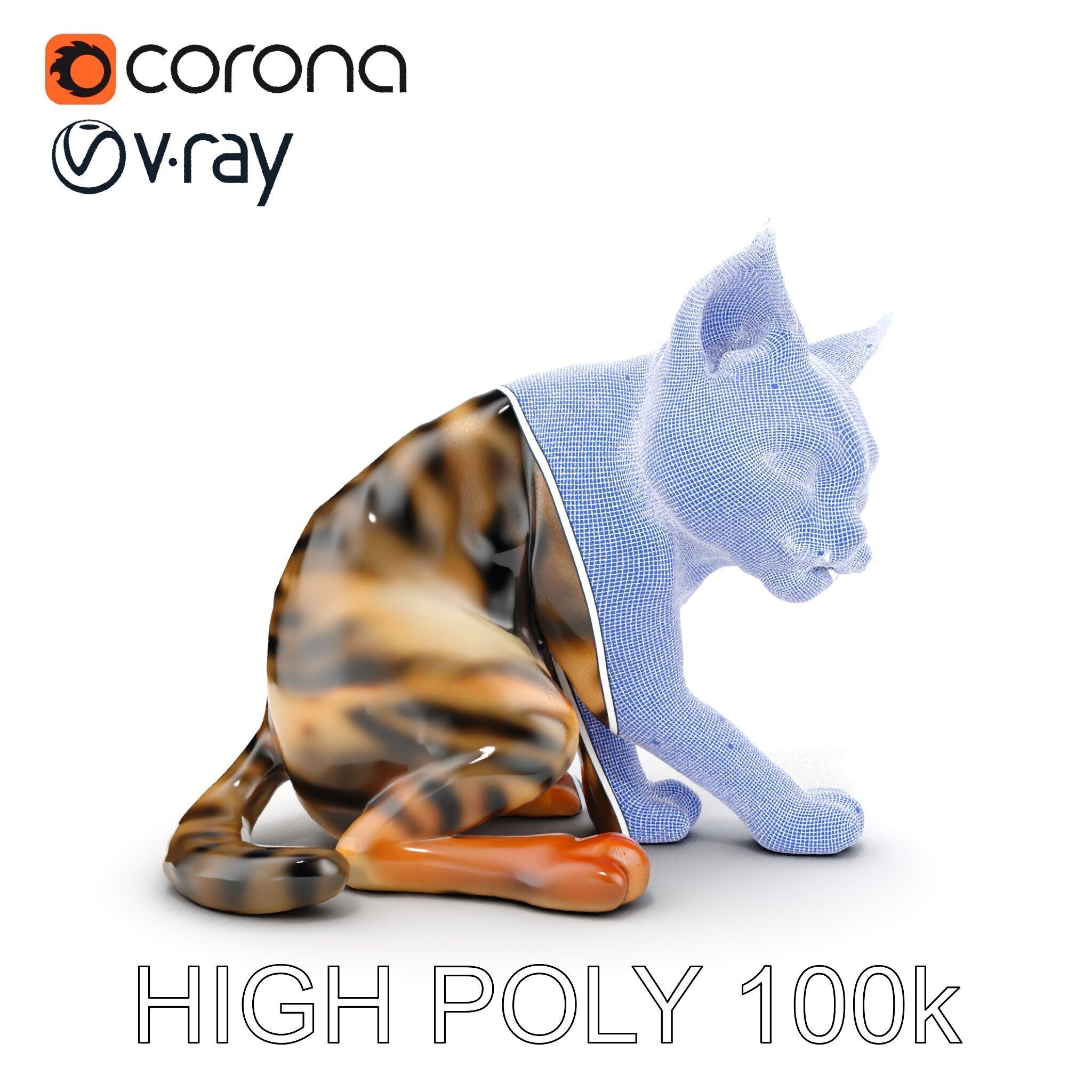 Bengal Cat Model Pack for Realistic Rendering Low-poly 3D model_26