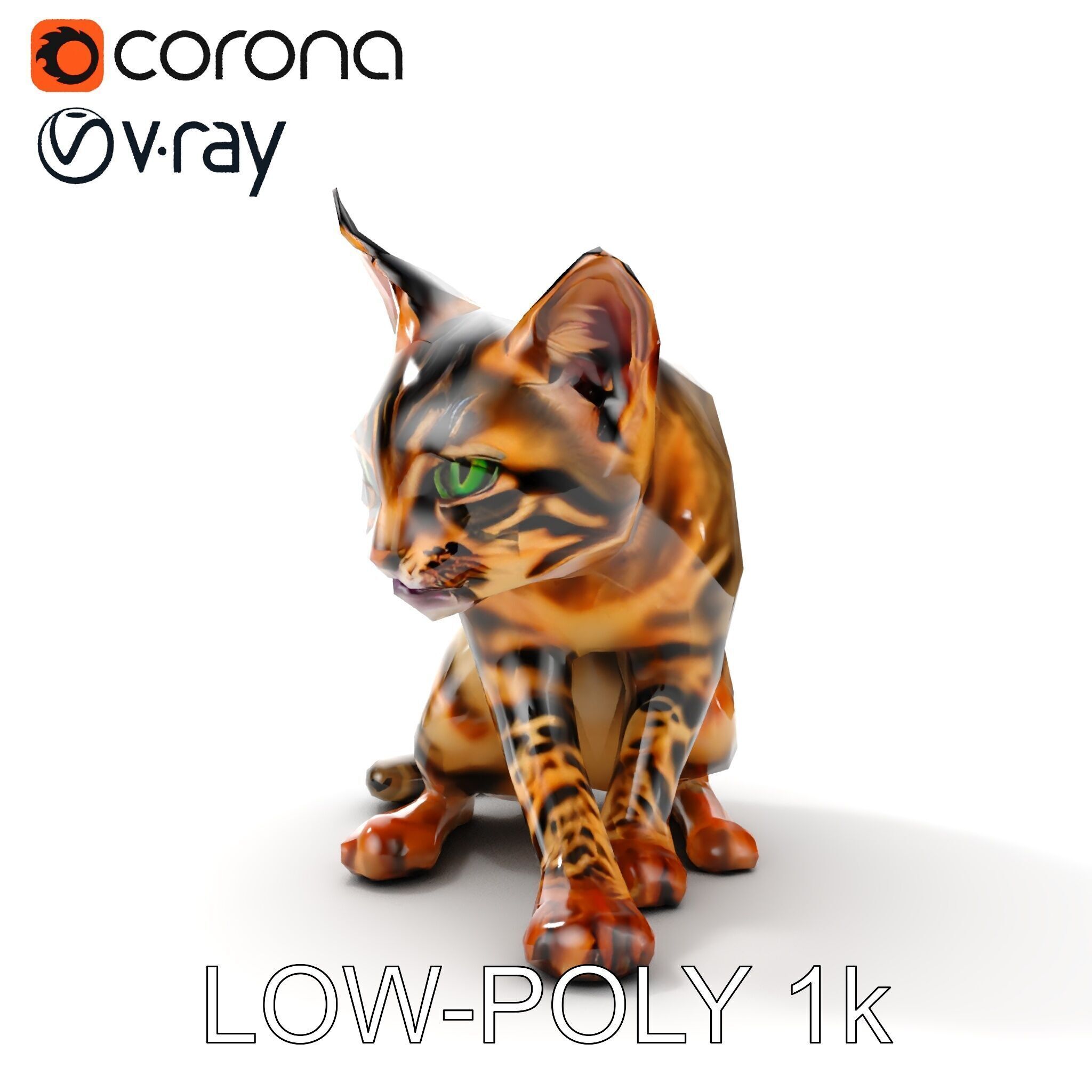 Bengal Cat Model Pack for Realistic Rendering Low-poly 3D model_31