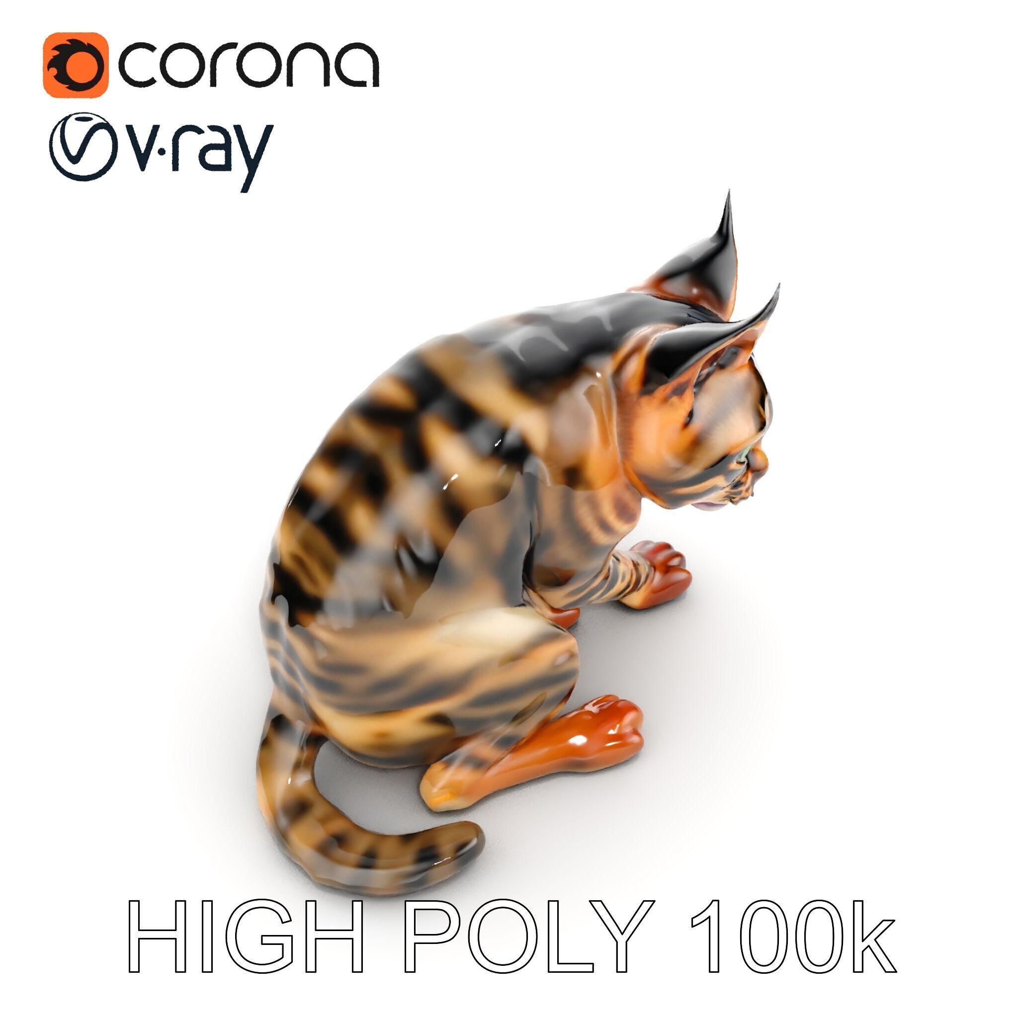 Bengal Cat Model Pack for Realistic Rendering Low-poly 3D model_20