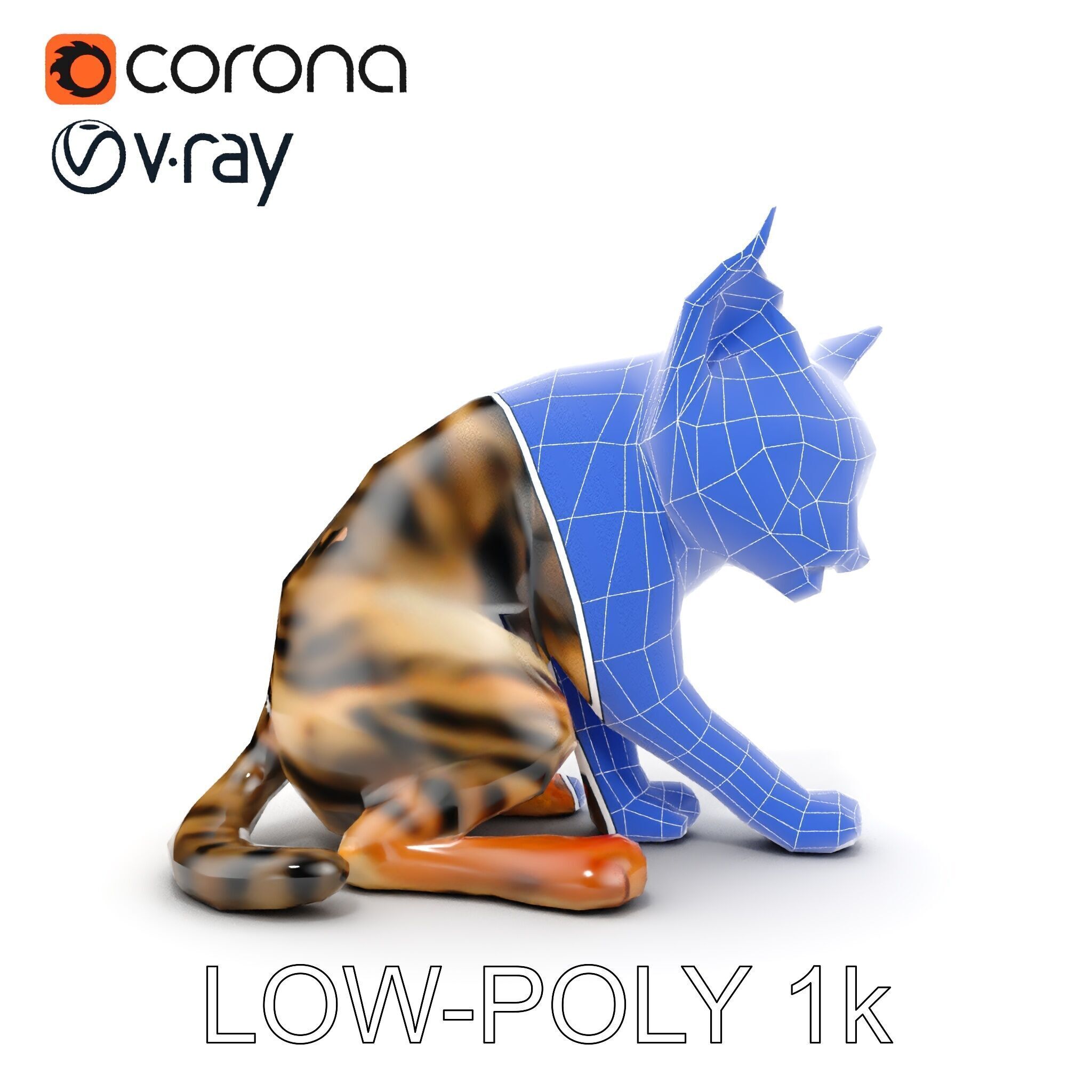 Bengal Cat Model Pack for Realistic Rendering Low-poly 3D model_28