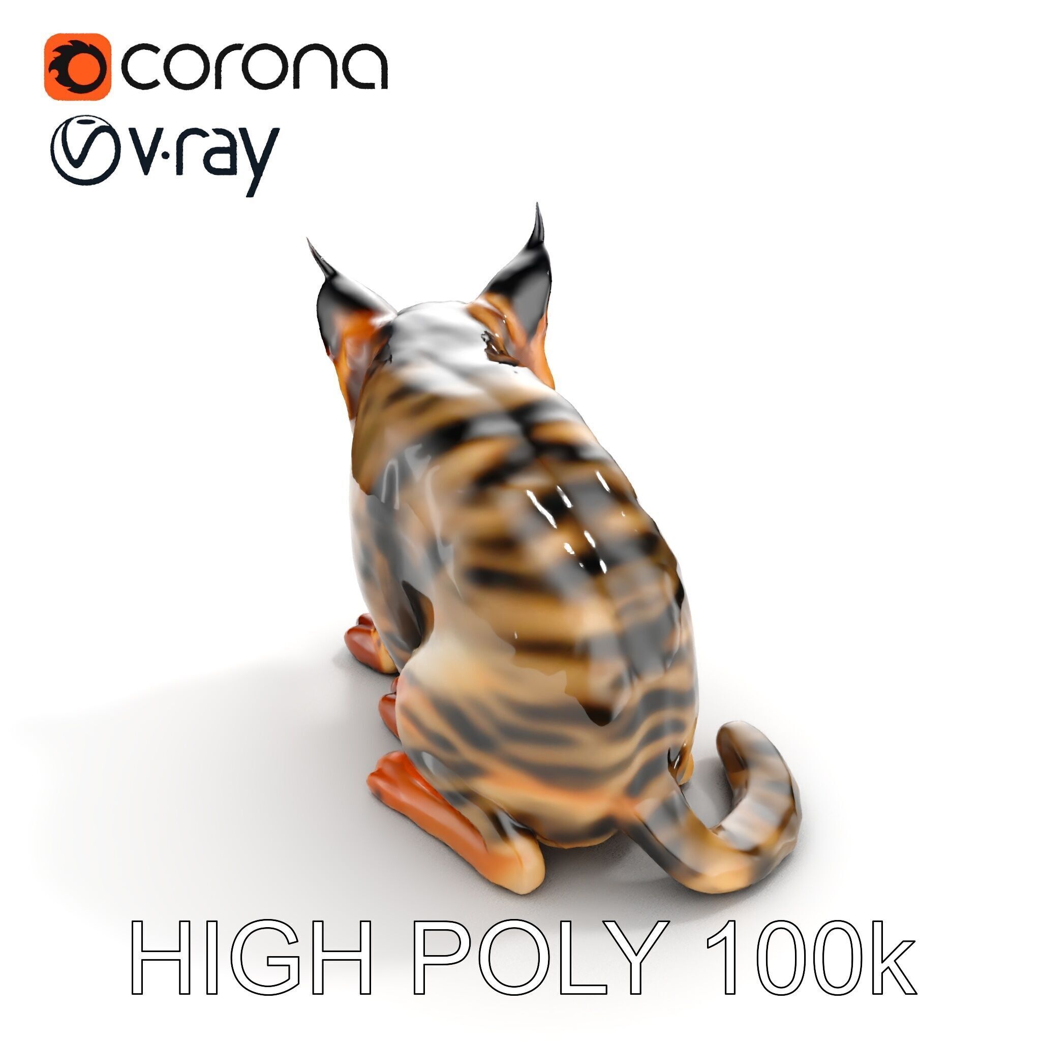 Bengal Cat Model Pack for Realistic Rendering Low-poly 3D model_12