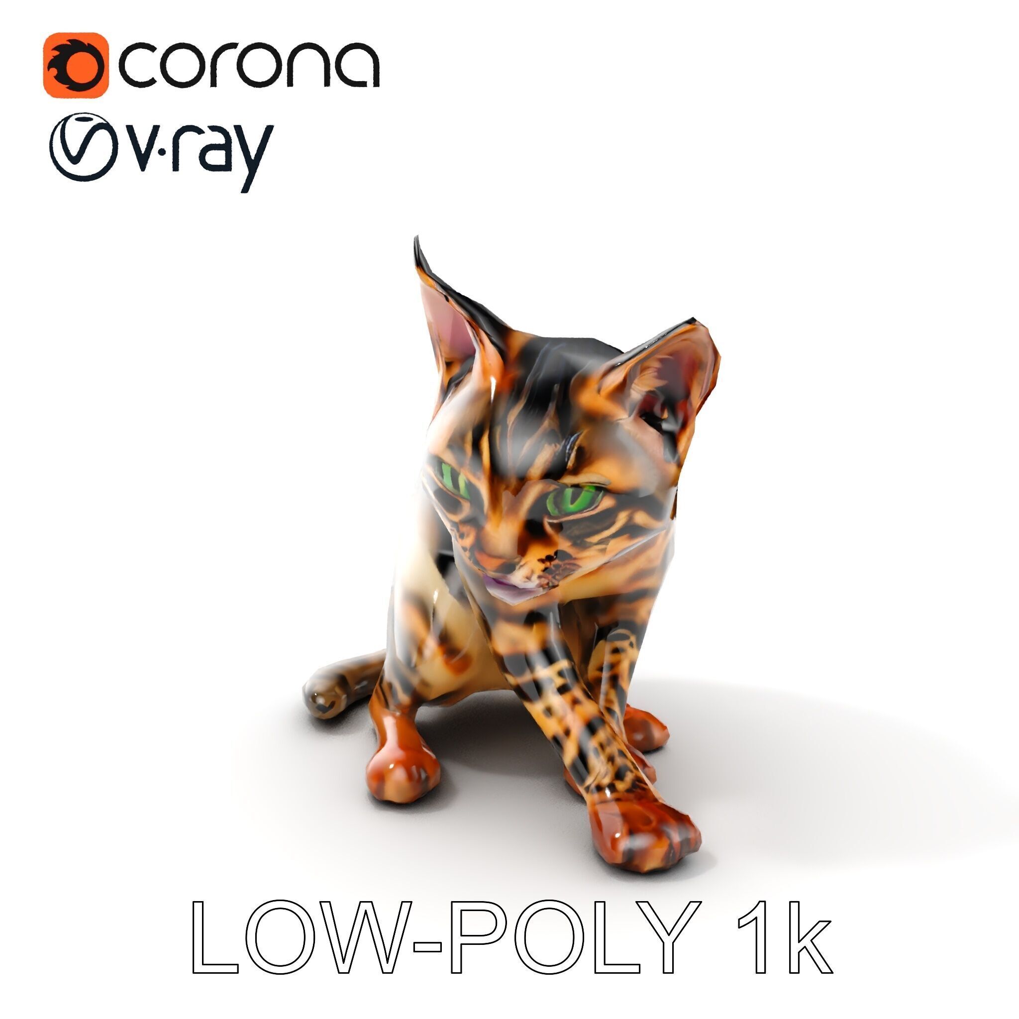 Bengal Cat Model Pack for Realistic Rendering Low-poly 3D model_7