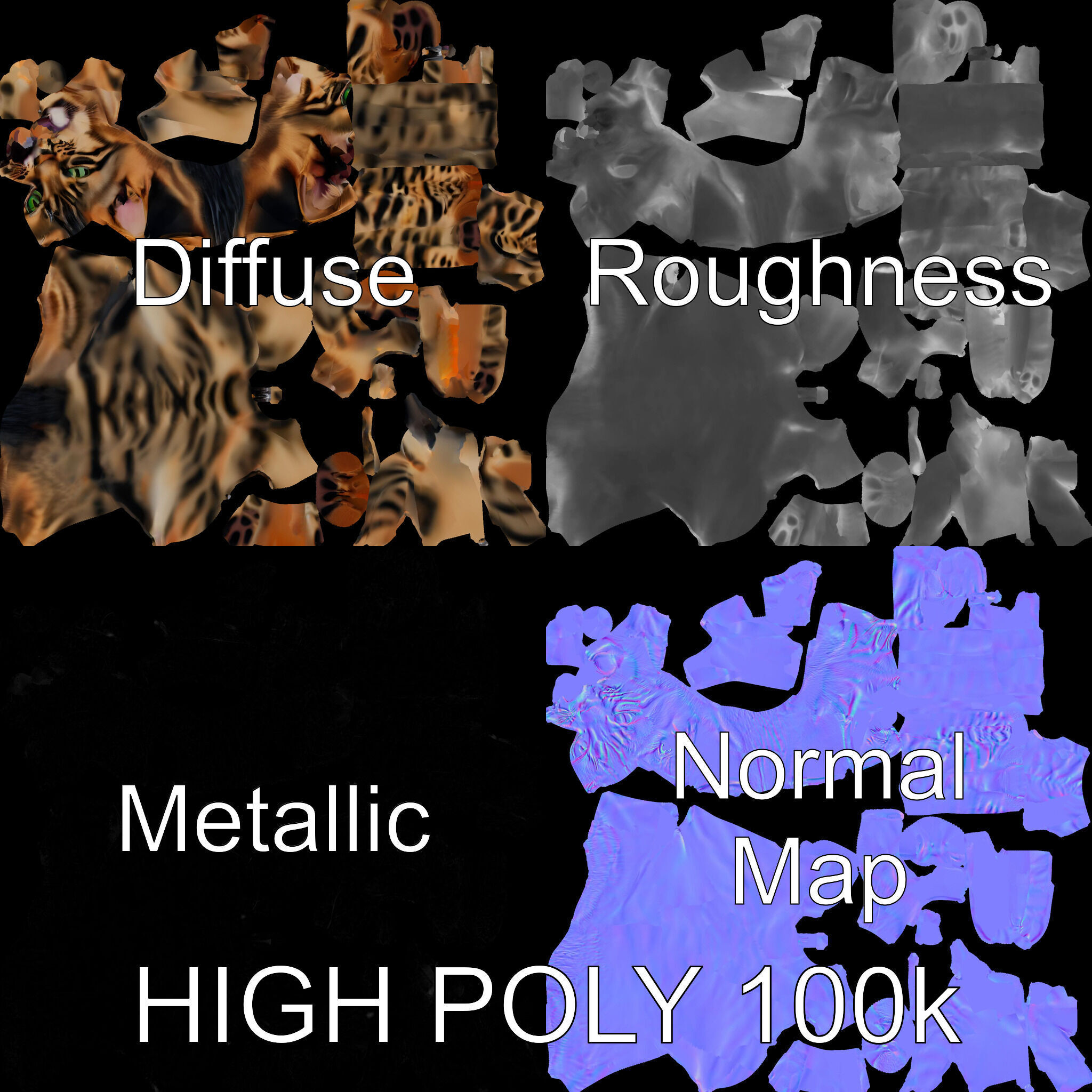 Bengal Cat Model Pack for Realistic Rendering Low-poly 3D model_3