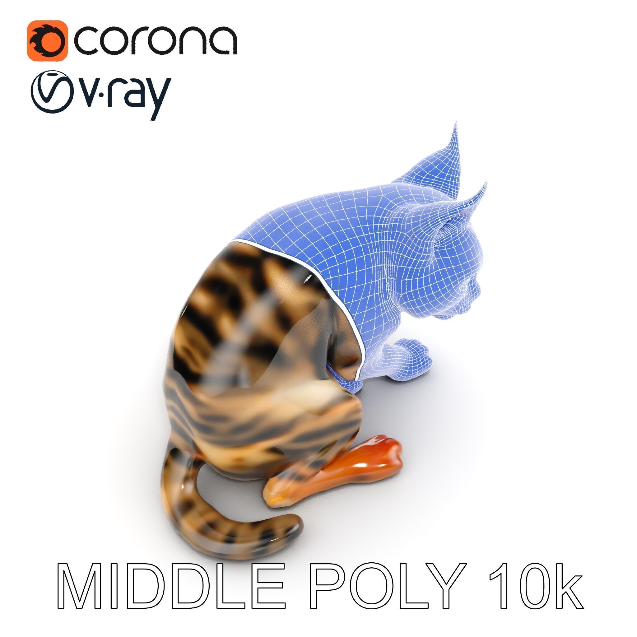 Bengal Cat Model Pack for Realistic Rendering Low-poly 3D model_21