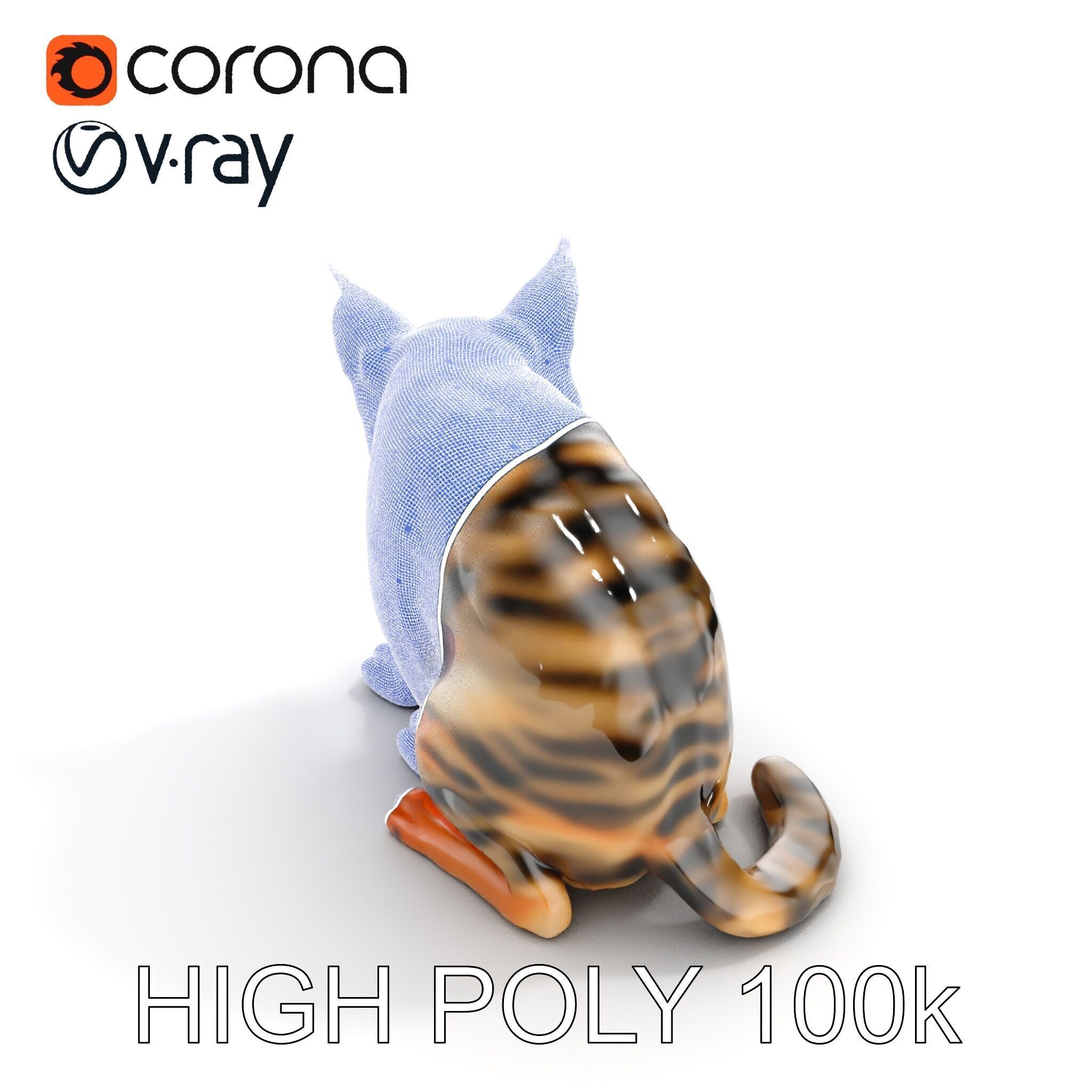 Bengal Cat Model Pack for Realistic Rendering Low-poly 3D model_29