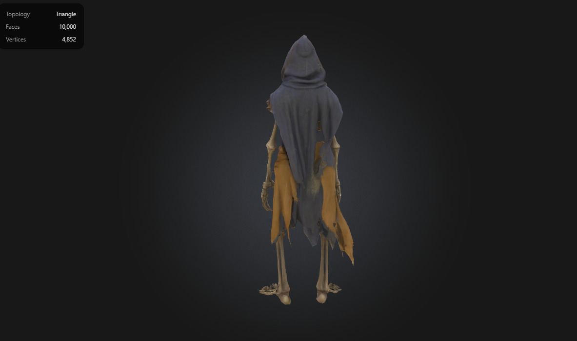 Undead Skeleton Warrior with Glowing Eyes 3D model_4