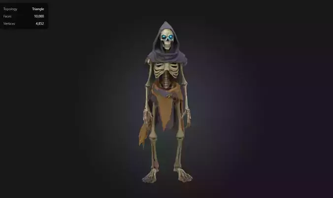 Undead Skeleton Warrior with Glowing Eyes
