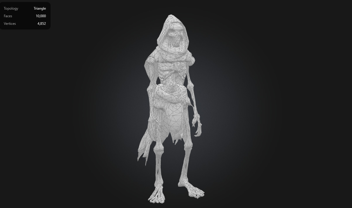 Undead Skeleton Warrior with Glowing Eyes 3D model_5