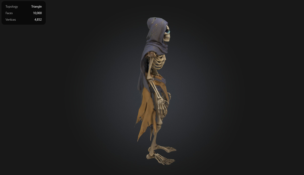 Undead Skeleton Warrior with Glowing Eyes 3D model_2