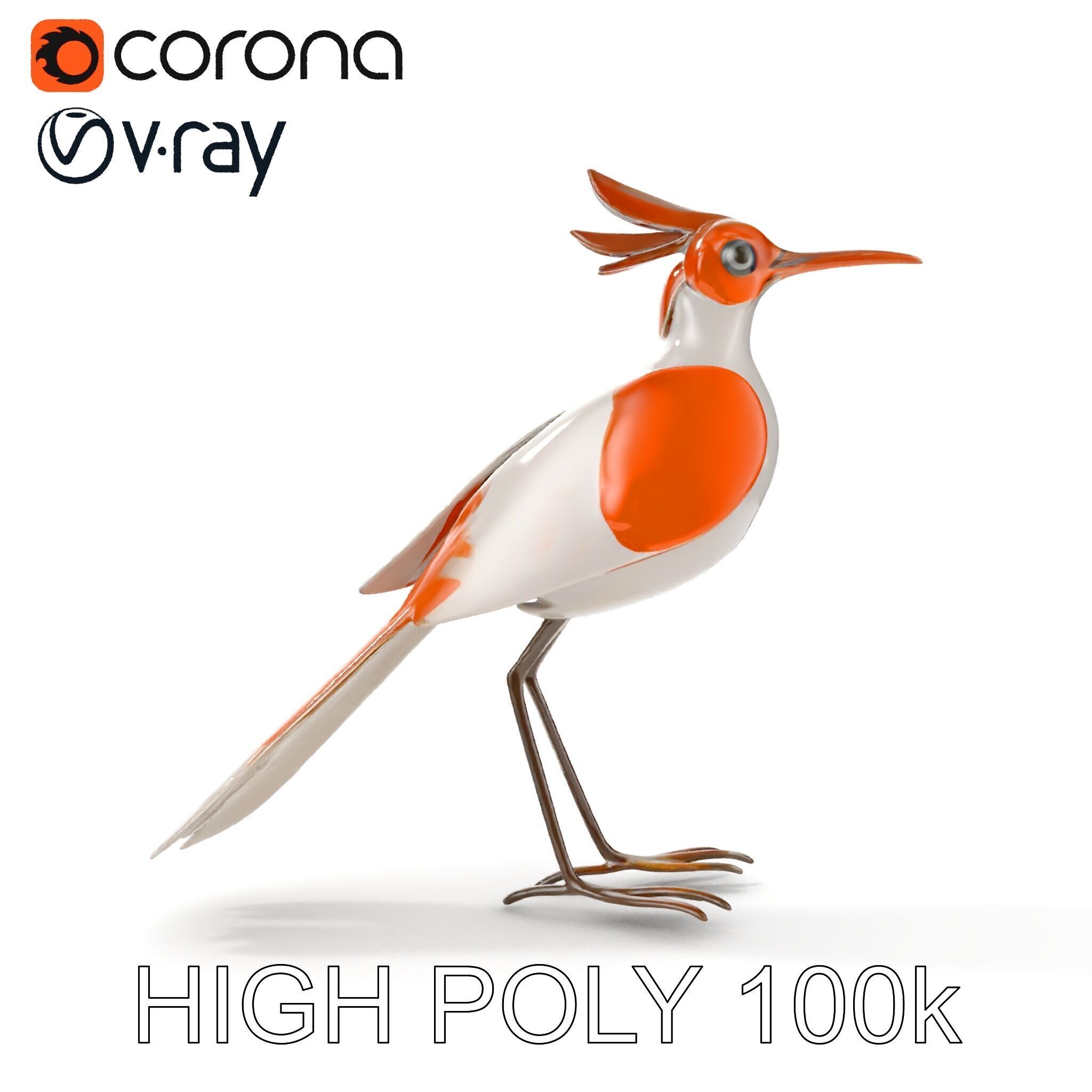 Stylized Bird Sculpture D Model Pack Low-poly 3D model_26