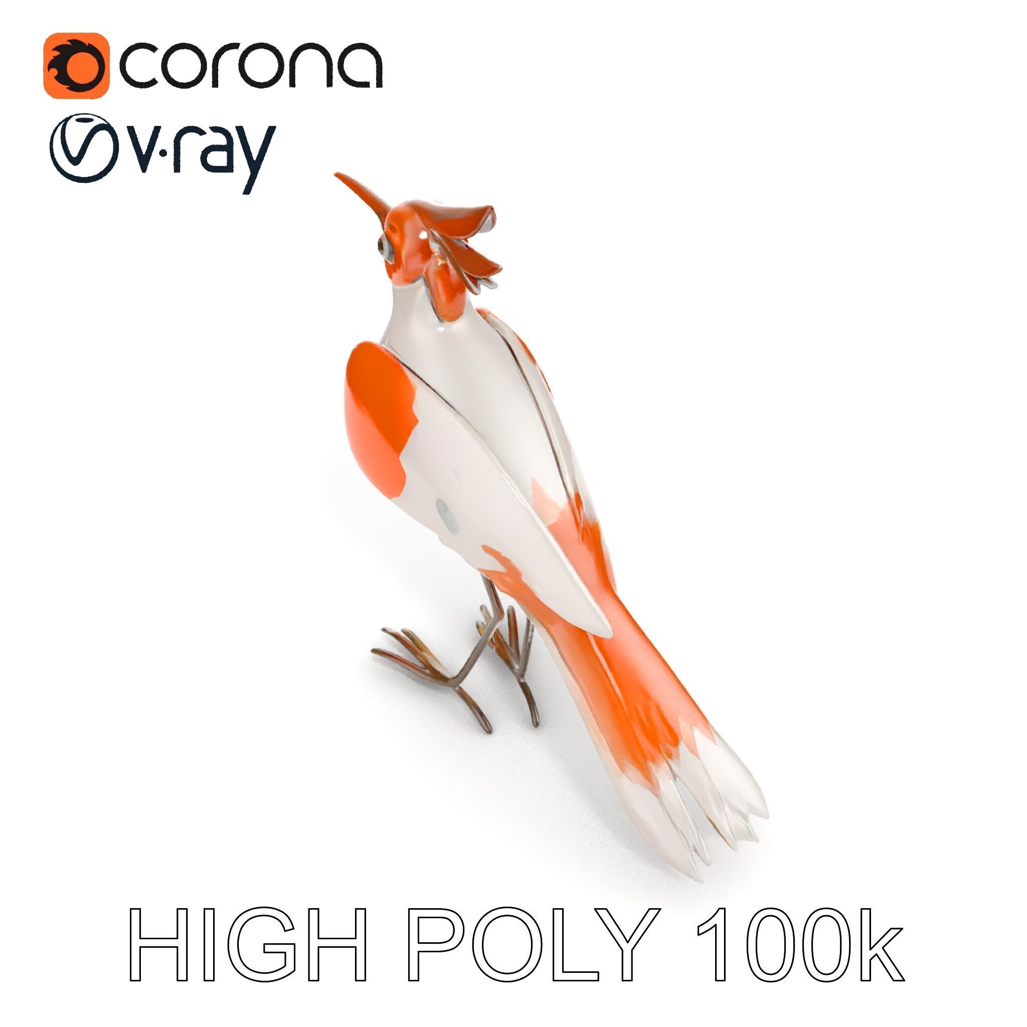 Stylized Bird Sculpture D Model Pack Low-poly 3D model_17