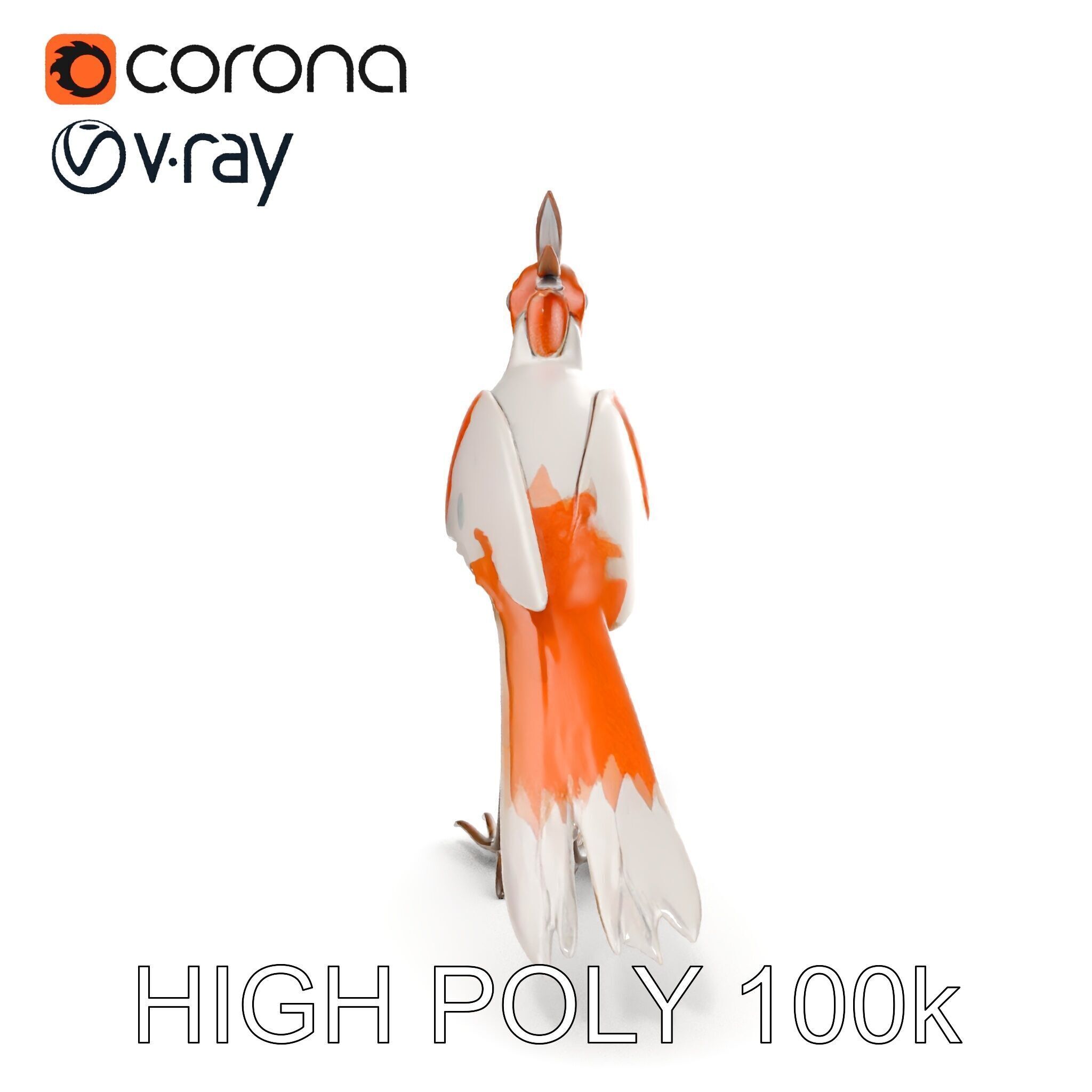 Stylized Bird Sculpture D Model Pack Low-poly 3D model_15