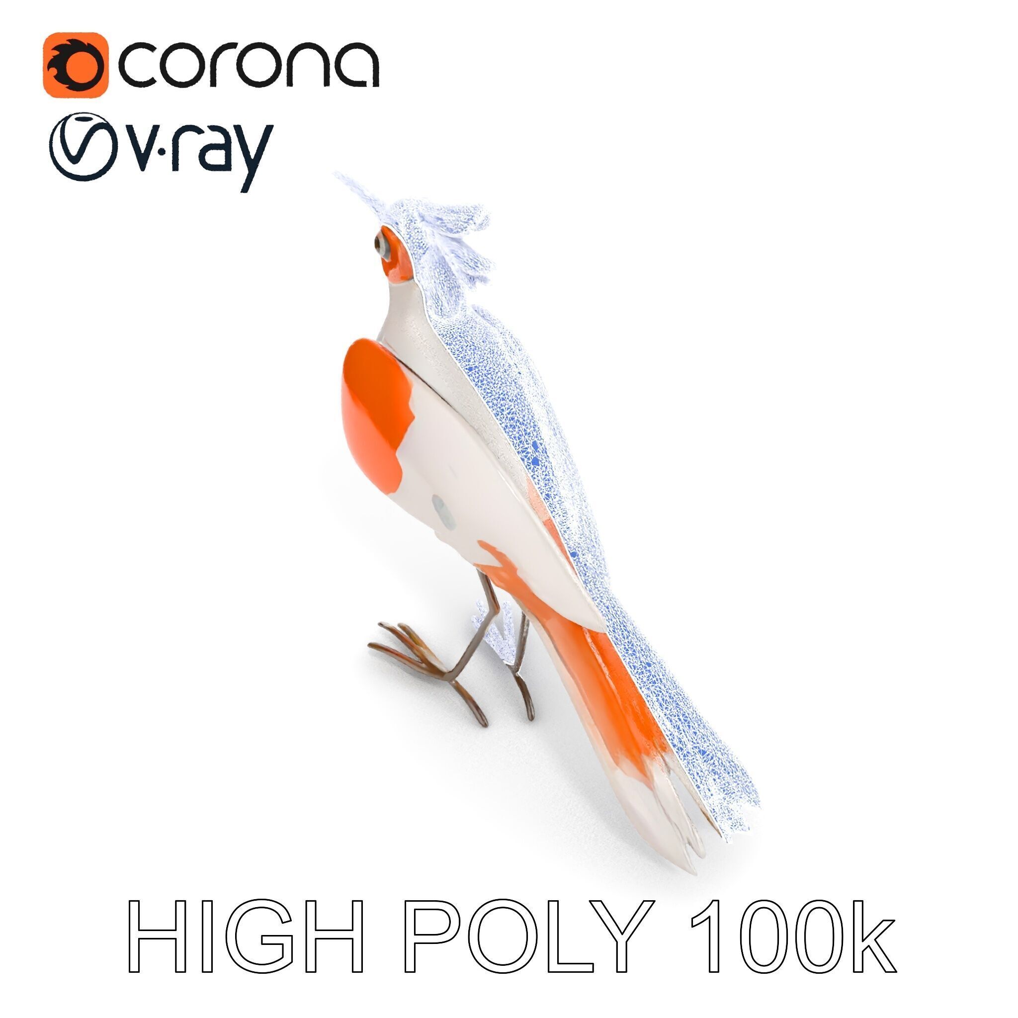 Stylized Bird Sculpture D Model Pack Low-poly 3D model_35