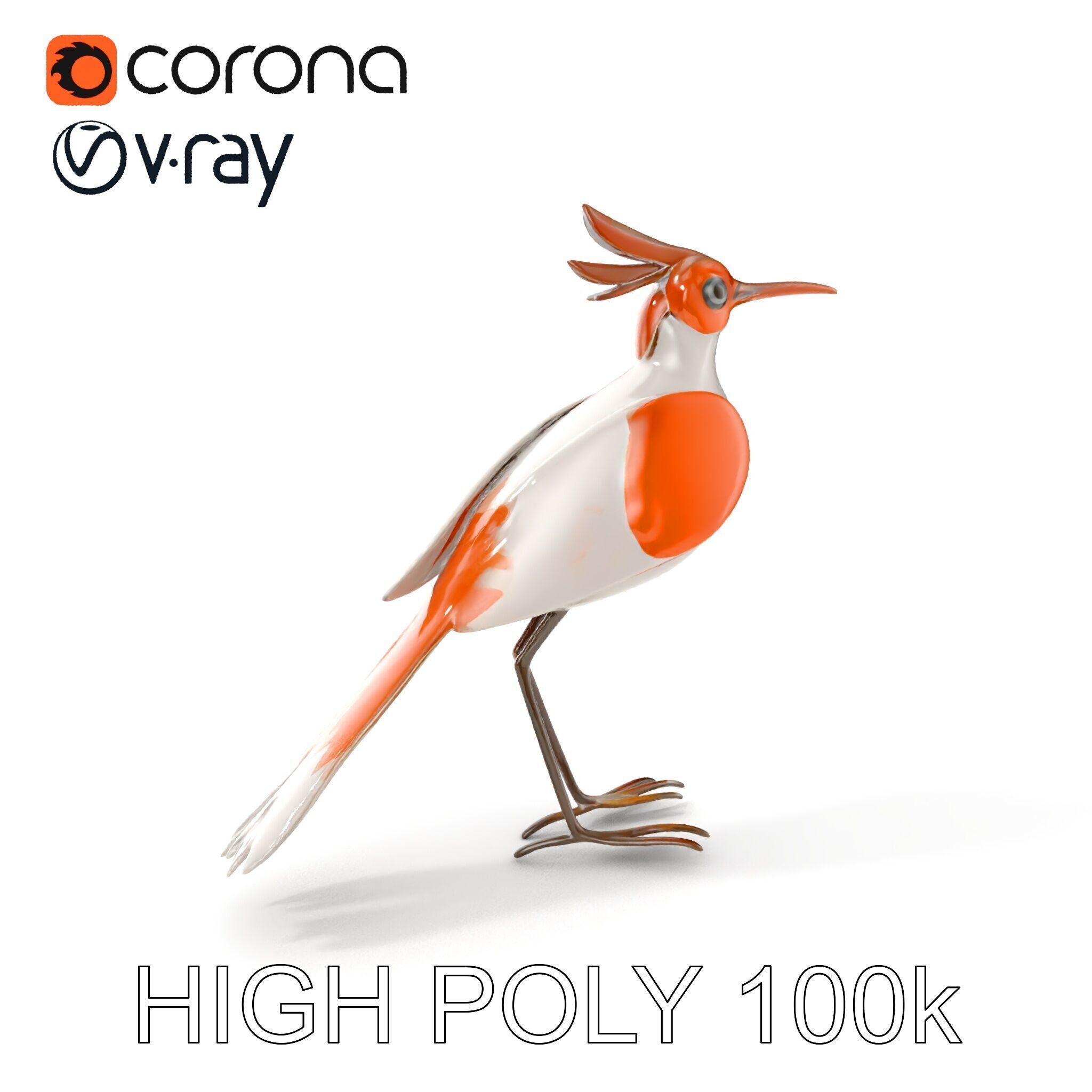Stylized Bird Sculpture D Model Pack Low-poly 3D model_7