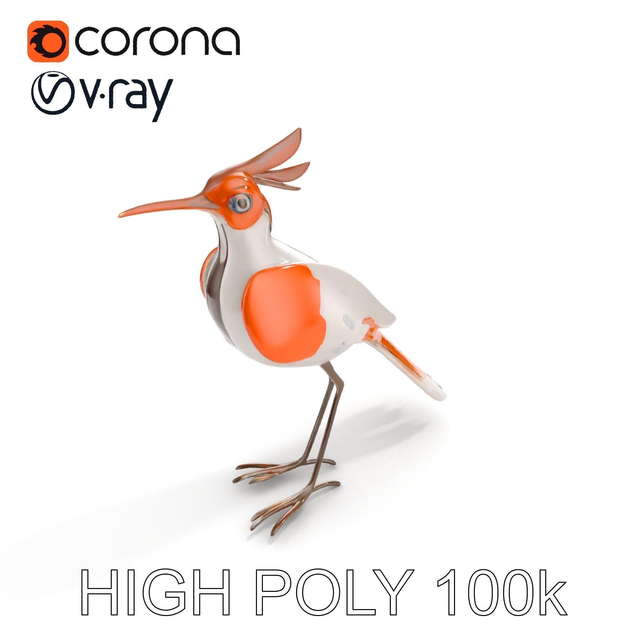 Stylized Bird Sculpture D Model Pack Low-poly 3D model_14