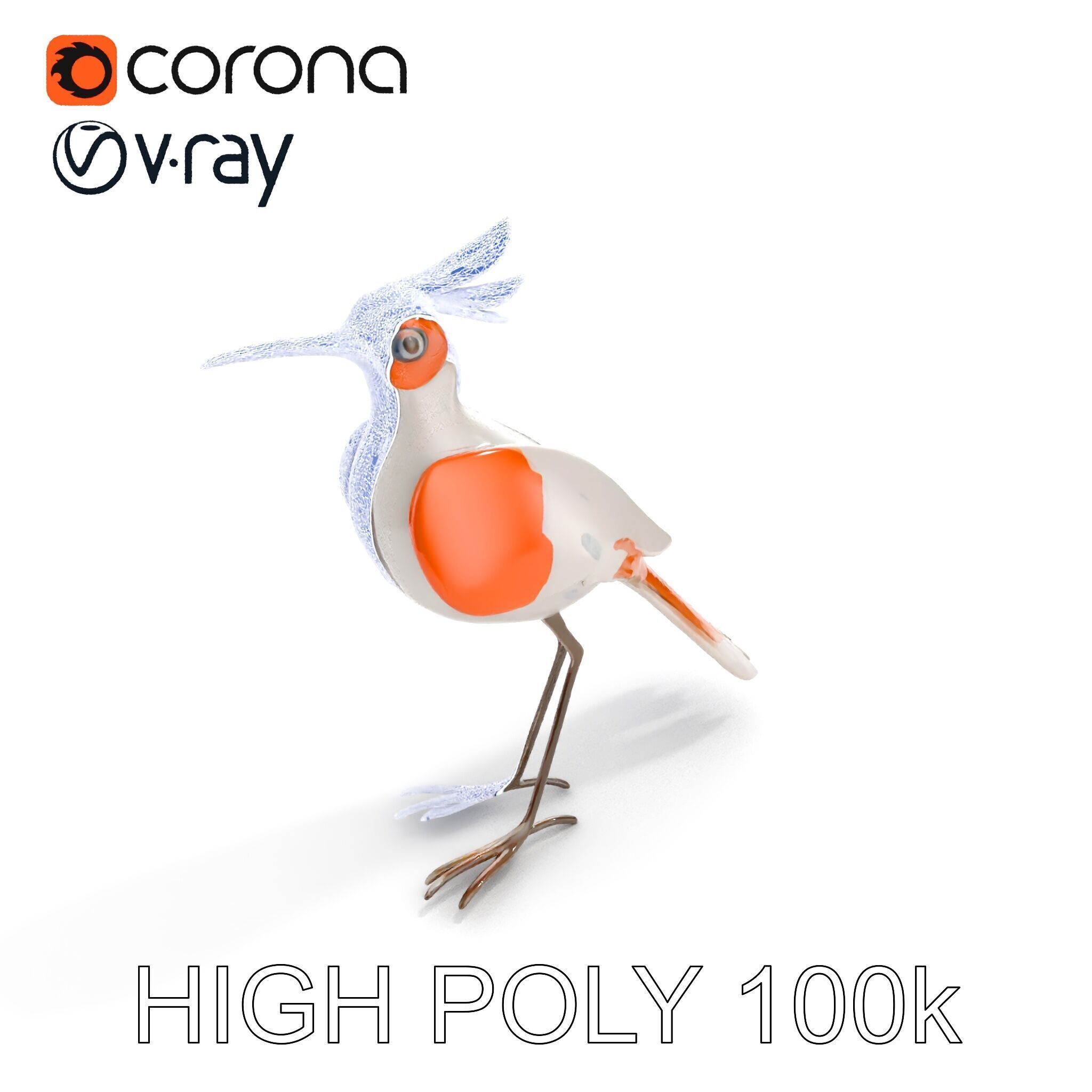 Stylized Bird Sculpture D Model Pack Low-poly 3D model_21