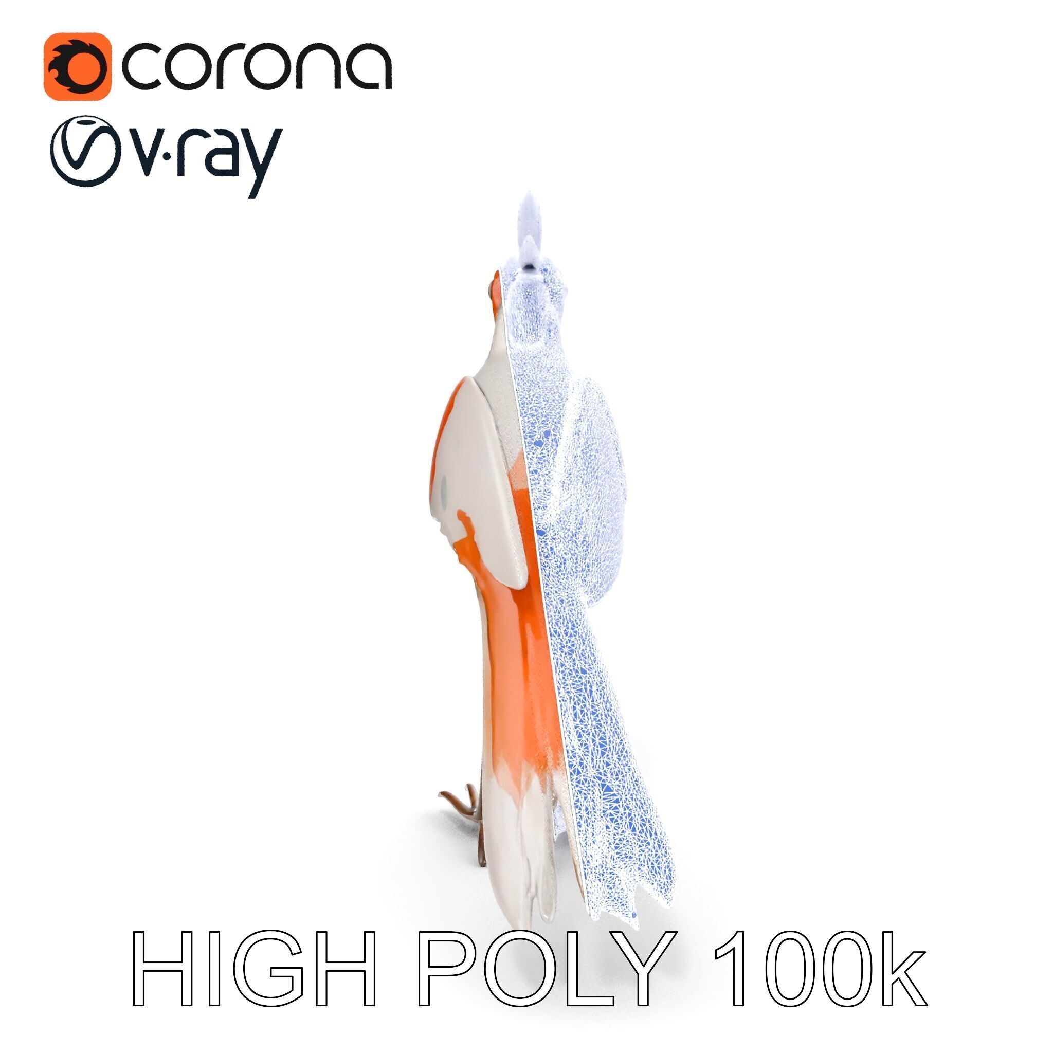 Stylized Bird Sculpture D Model Pack Low-poly 3D model_31