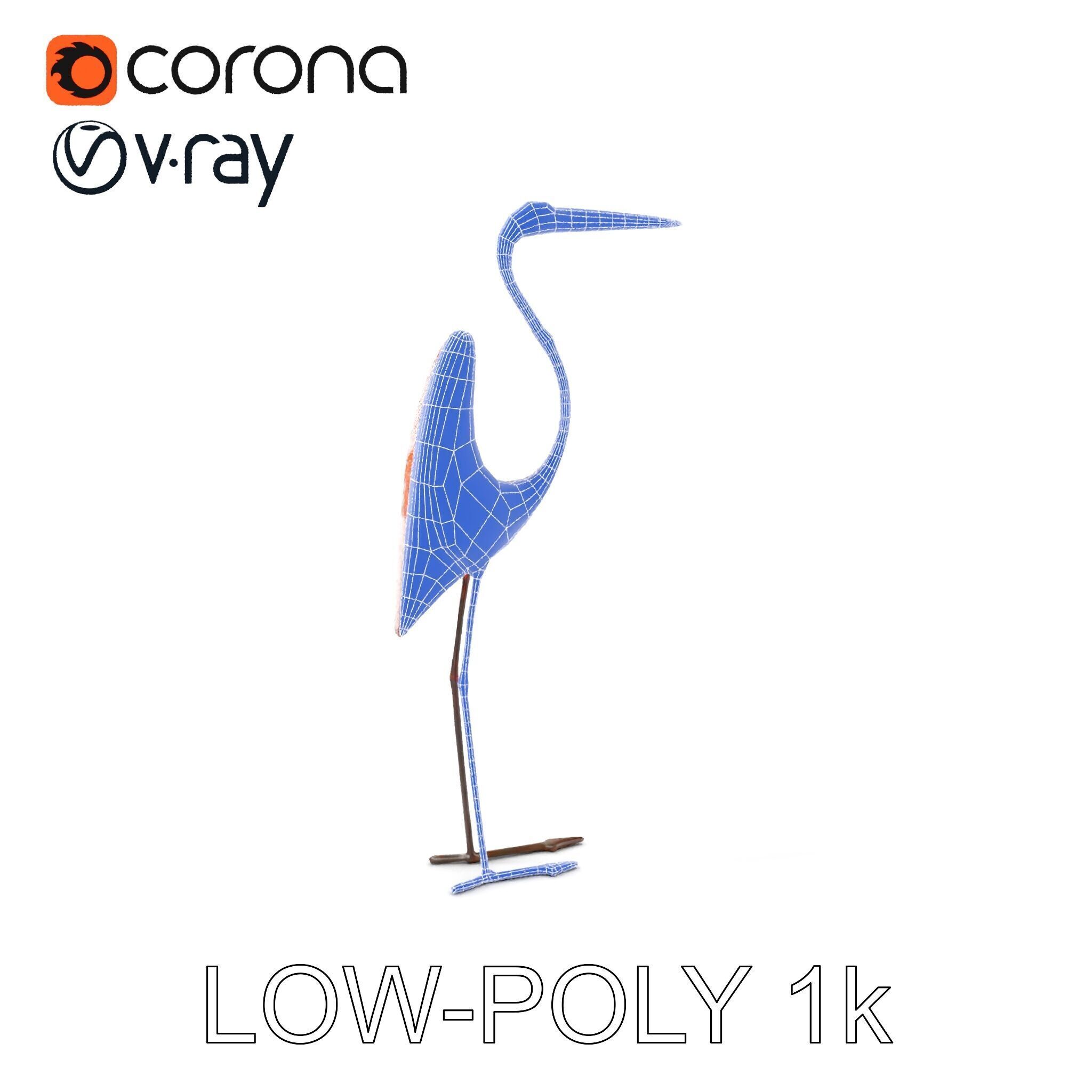 Rustic Metal Bird Sculpture Model Pack Low-poly 3D model_20