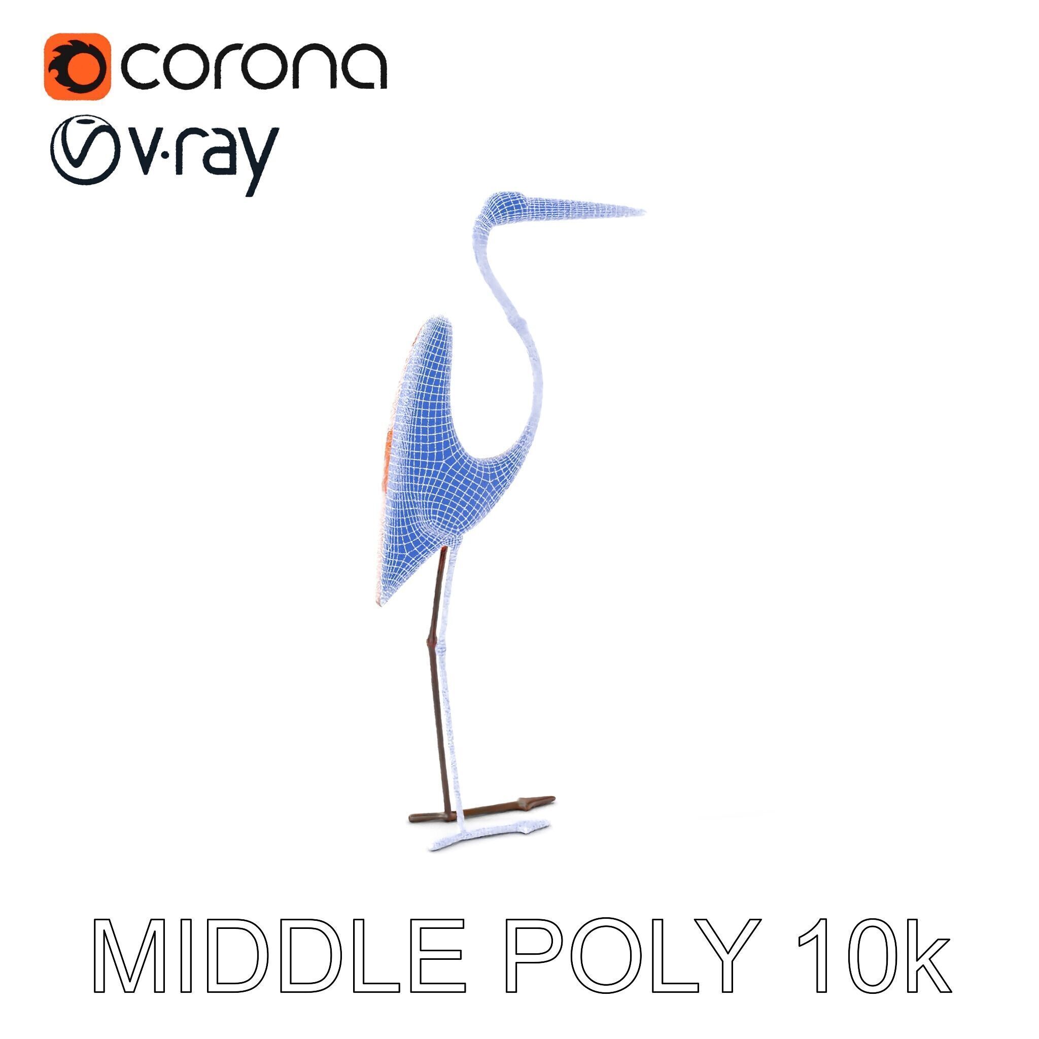 Rustic Metal Bird Sculpture Model Pack Low-poly 3D model_8