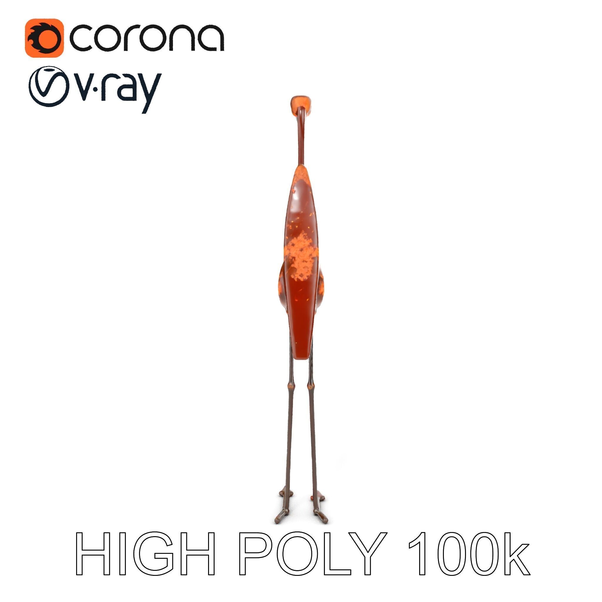 Rustic Metal Bird Sculpture Model Pack Low-poly 3D model_27