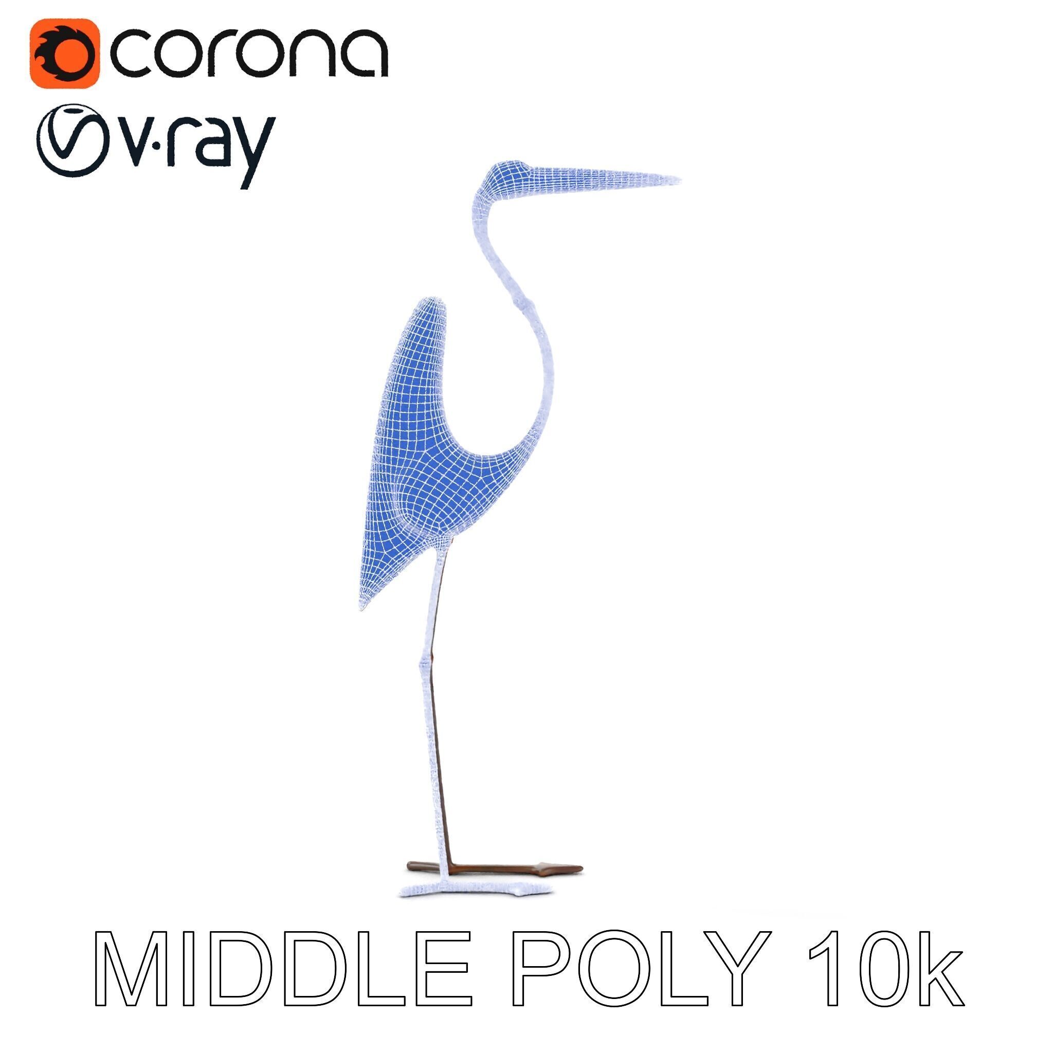 Rustic Metal Bird Sculpture Model Pack Low-poly 3D model_28