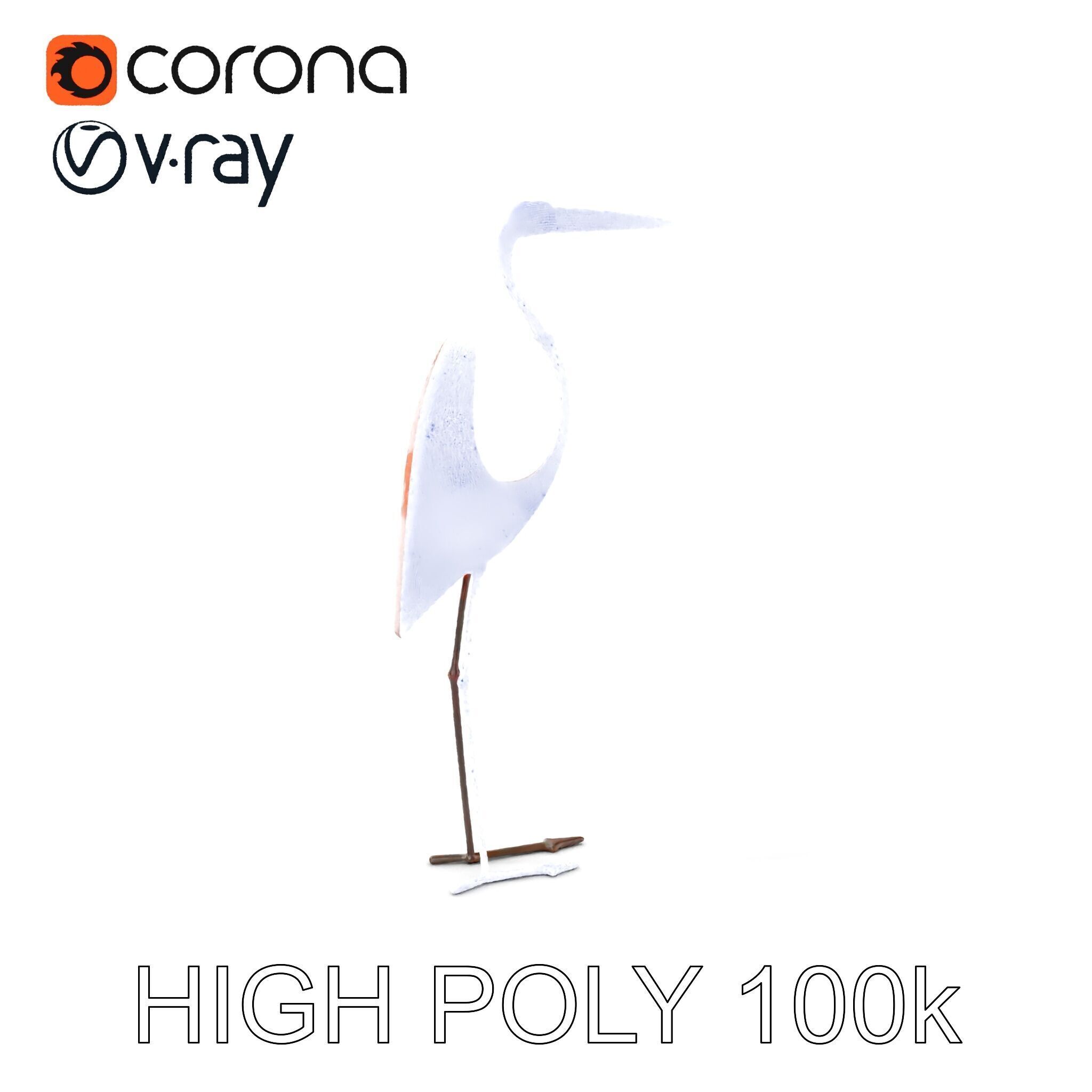 Rustic Metal Bird Sculpture Model Pack Low-poly 3D model_4