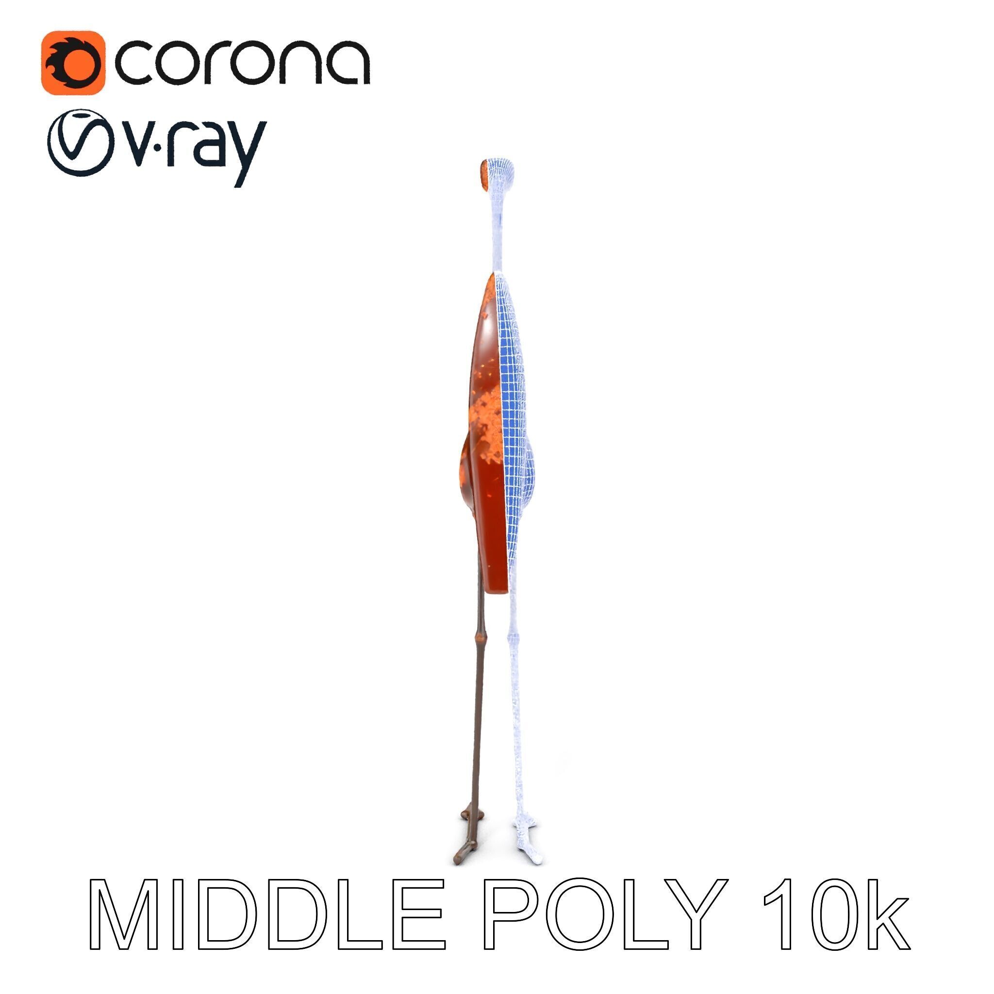 Rustic Metal Bird Sculpture Model Pack Low-poly 3D model_19