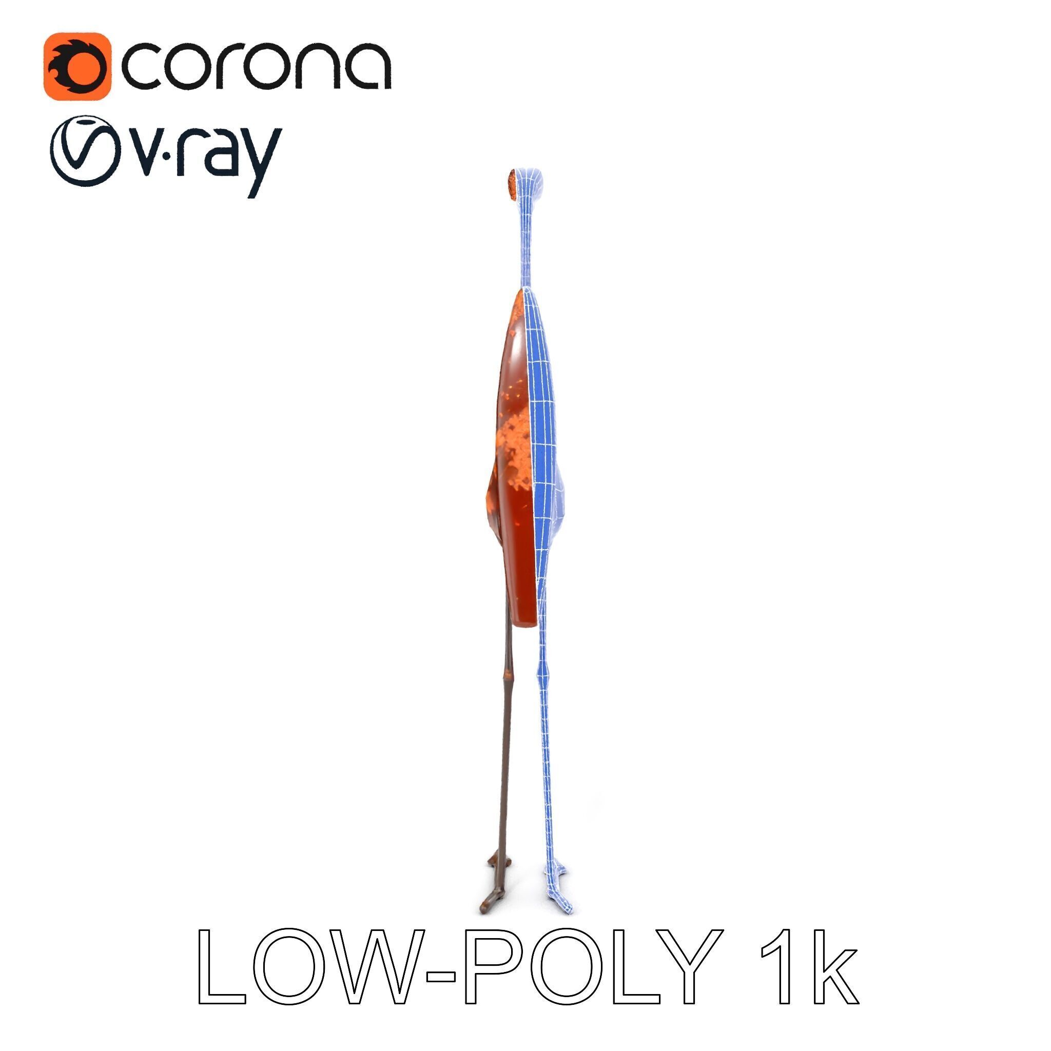 Rustic Metal Bird Sculpture Model Pack Low-poly 3D model_26