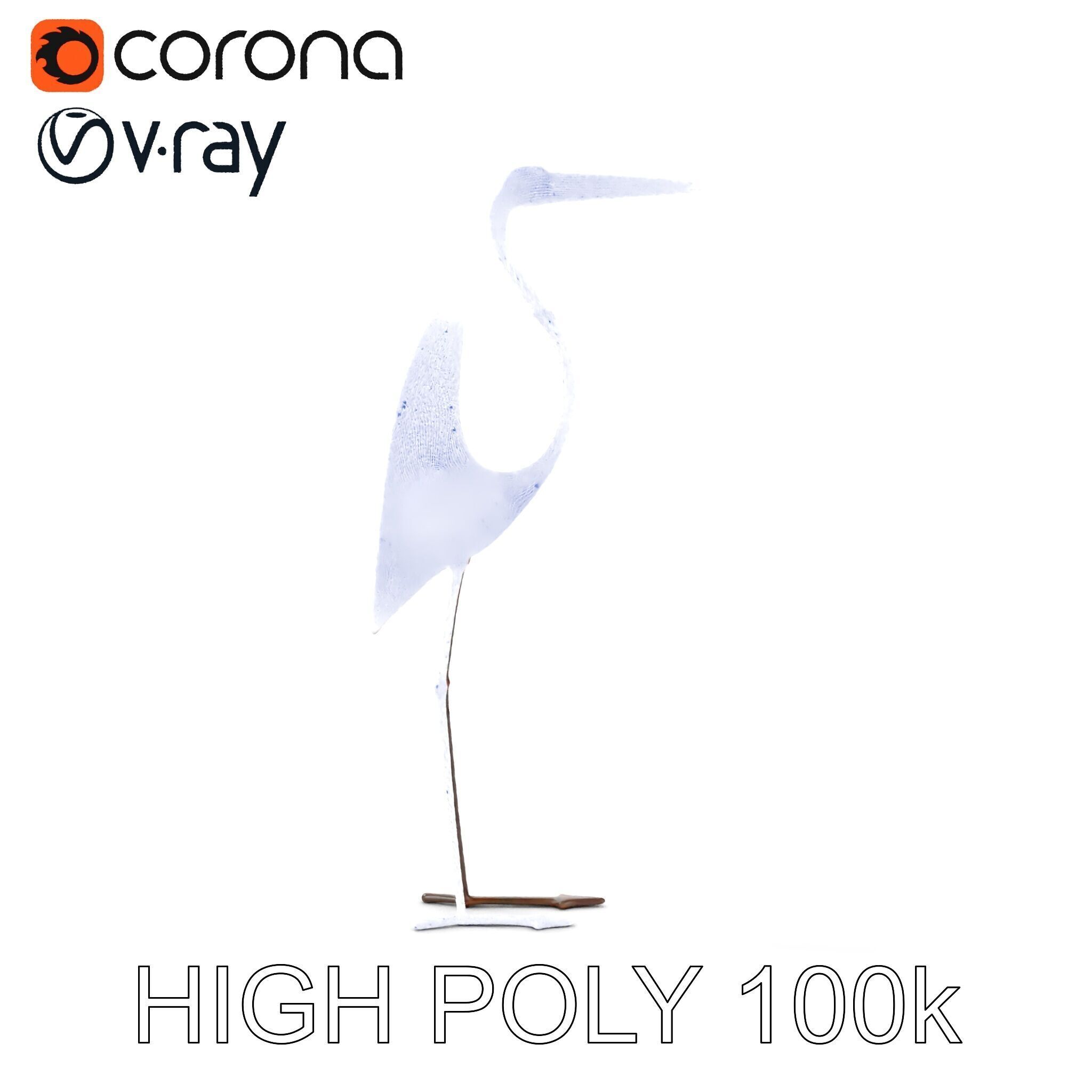 Rustic Metal Bird Sculpture Model Pack Low-poly 3D model_32