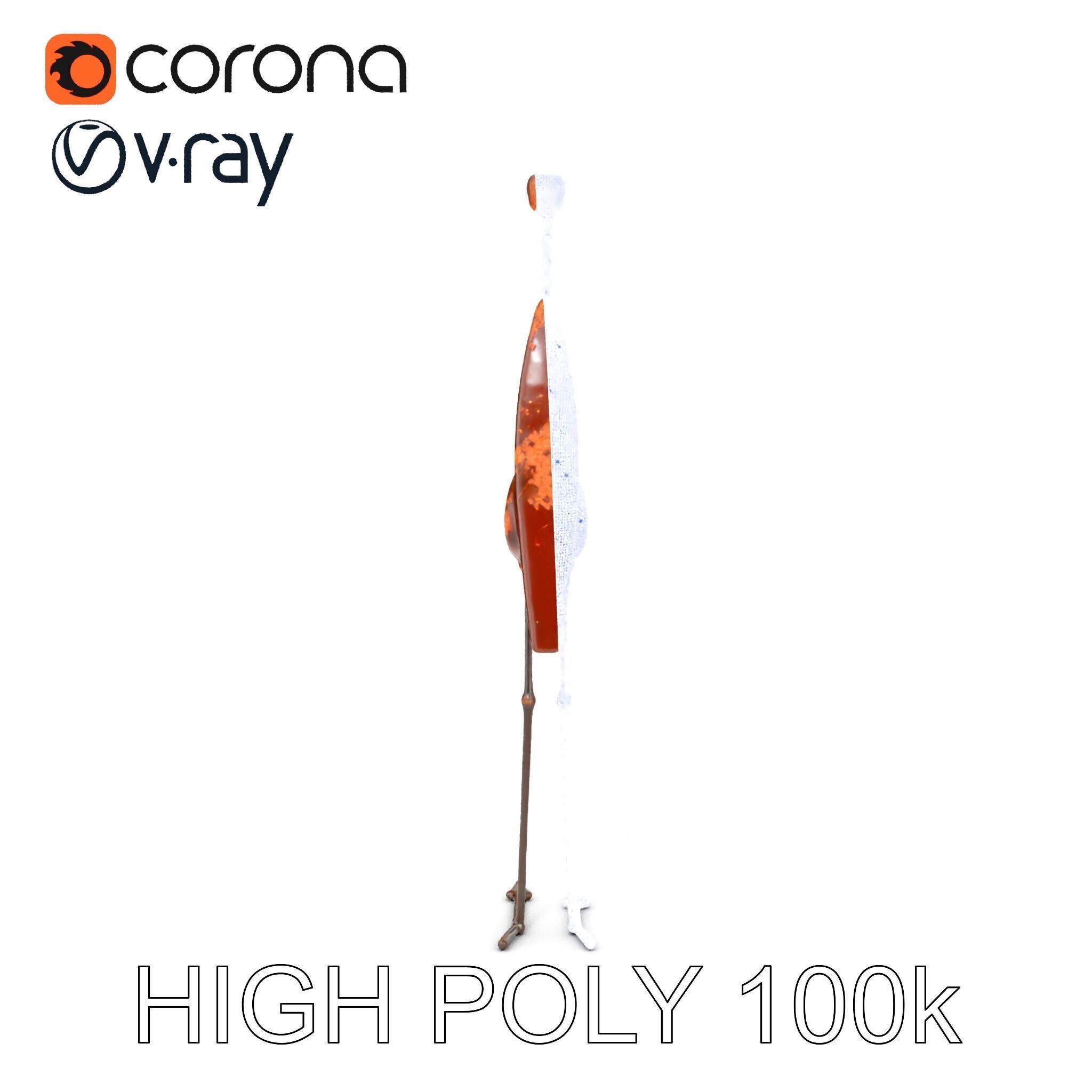 Rustic Metal Bird Sculpture Model Pack Low-poly 3D model_24