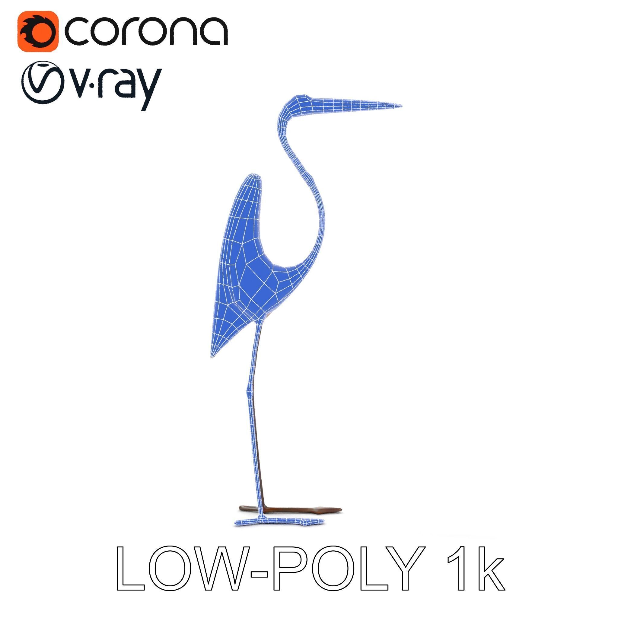 Rustic Metal Bird Sculpture Model Pack Low-poly 3D model_31