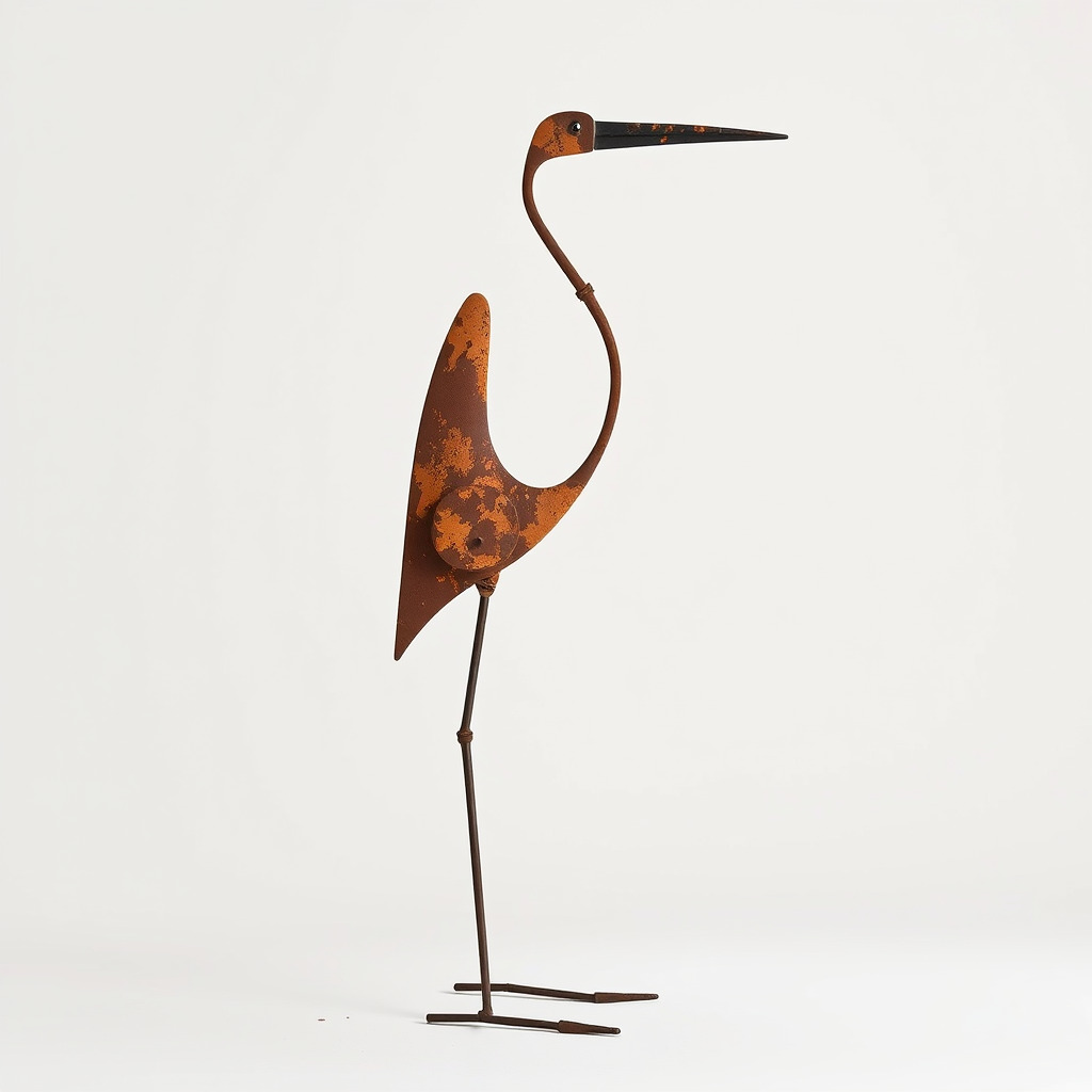 Rustic Metal Bird Sculpture Model Pack Low-poly 3D model_2