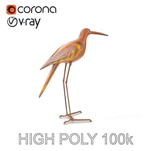 Rustic Bird Sculpture Model Pack for Decorative Scenes Low-poly 3D model
