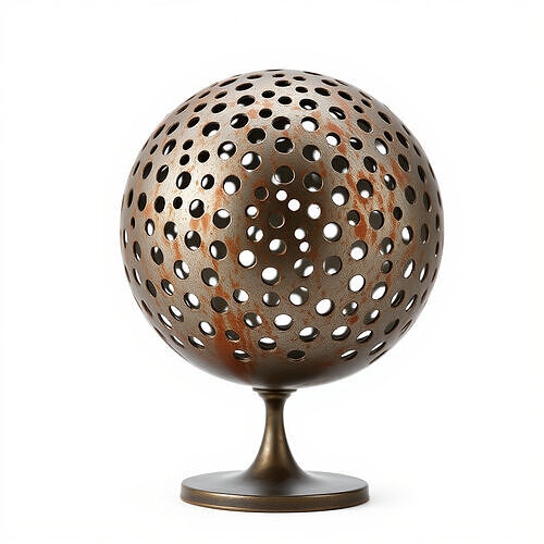 Perforated Metal Sphere Decor Model Pack Low-poly 3D model