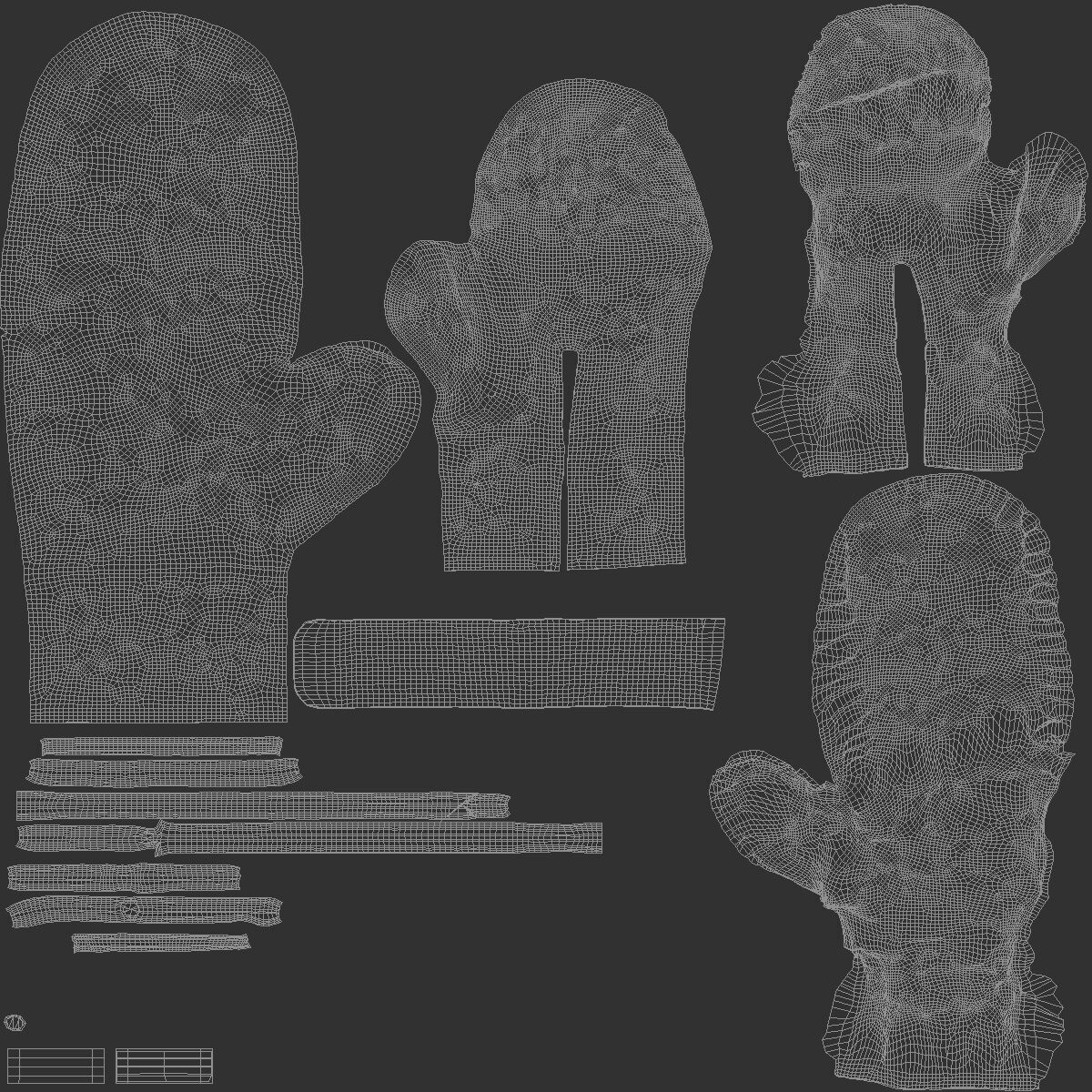 Black Leather Boxing Gloves - training kickboxing equipment 3D model_5