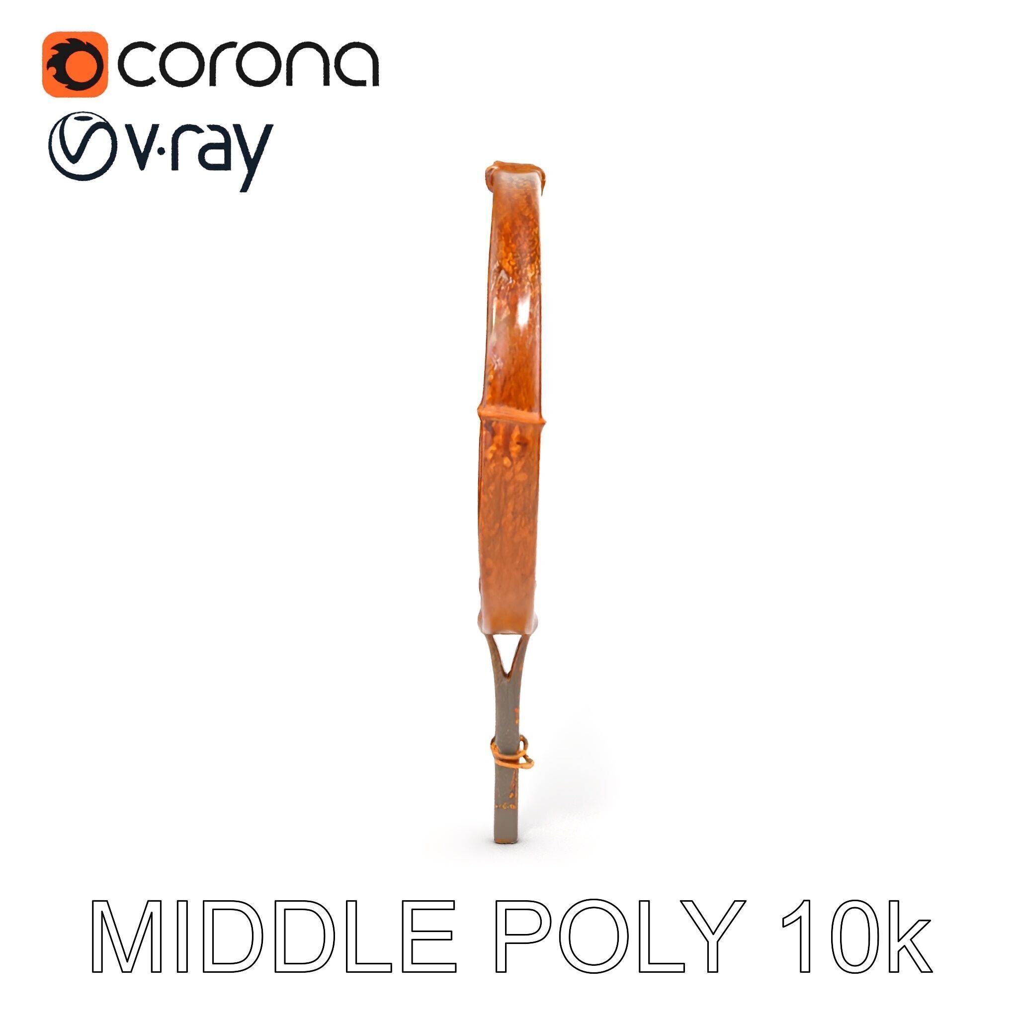 Rustic Spiral Iron Staff model pack Low-poly 3D model_19