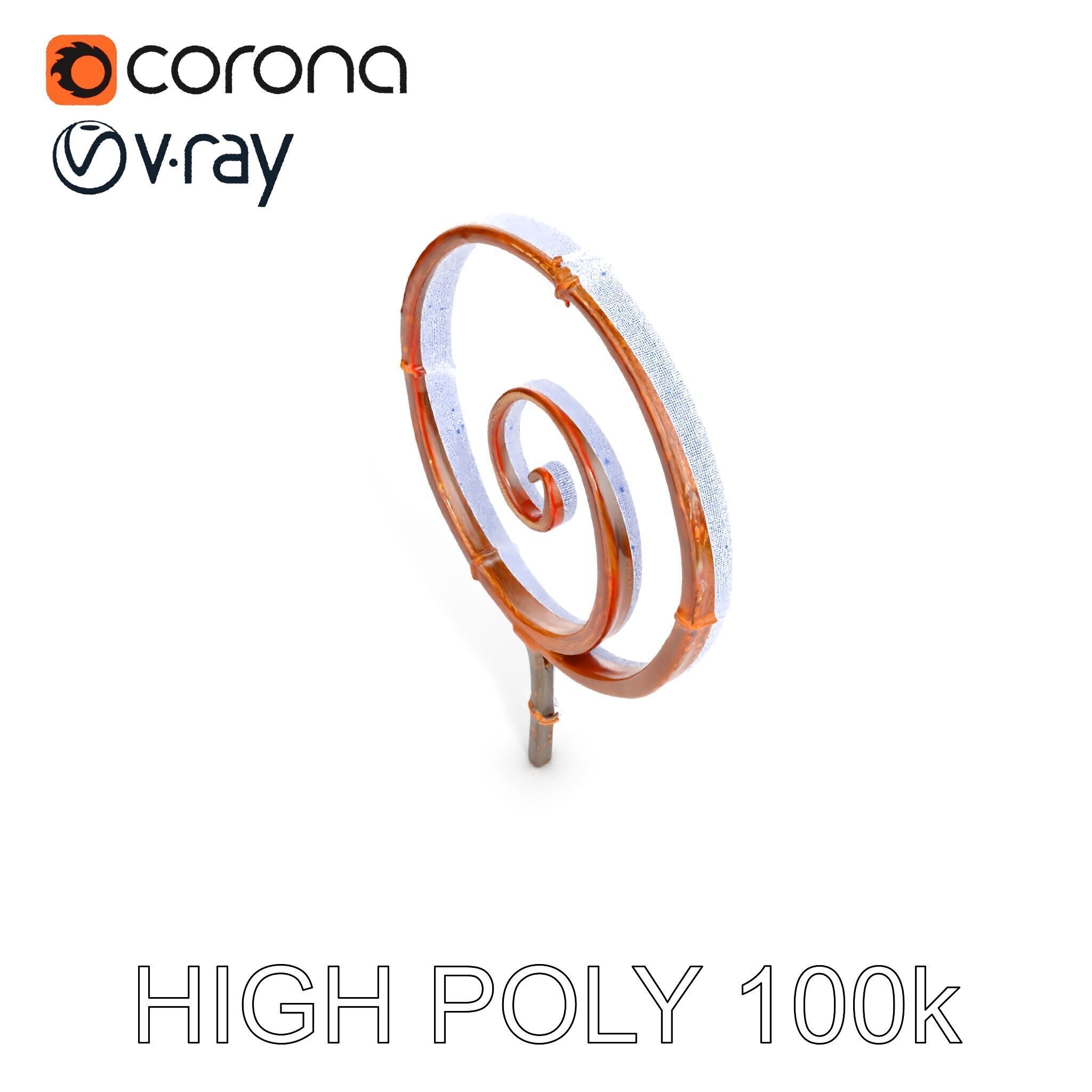 Rustic Spiral Iron Staff model pack Low-poly 3D model_24