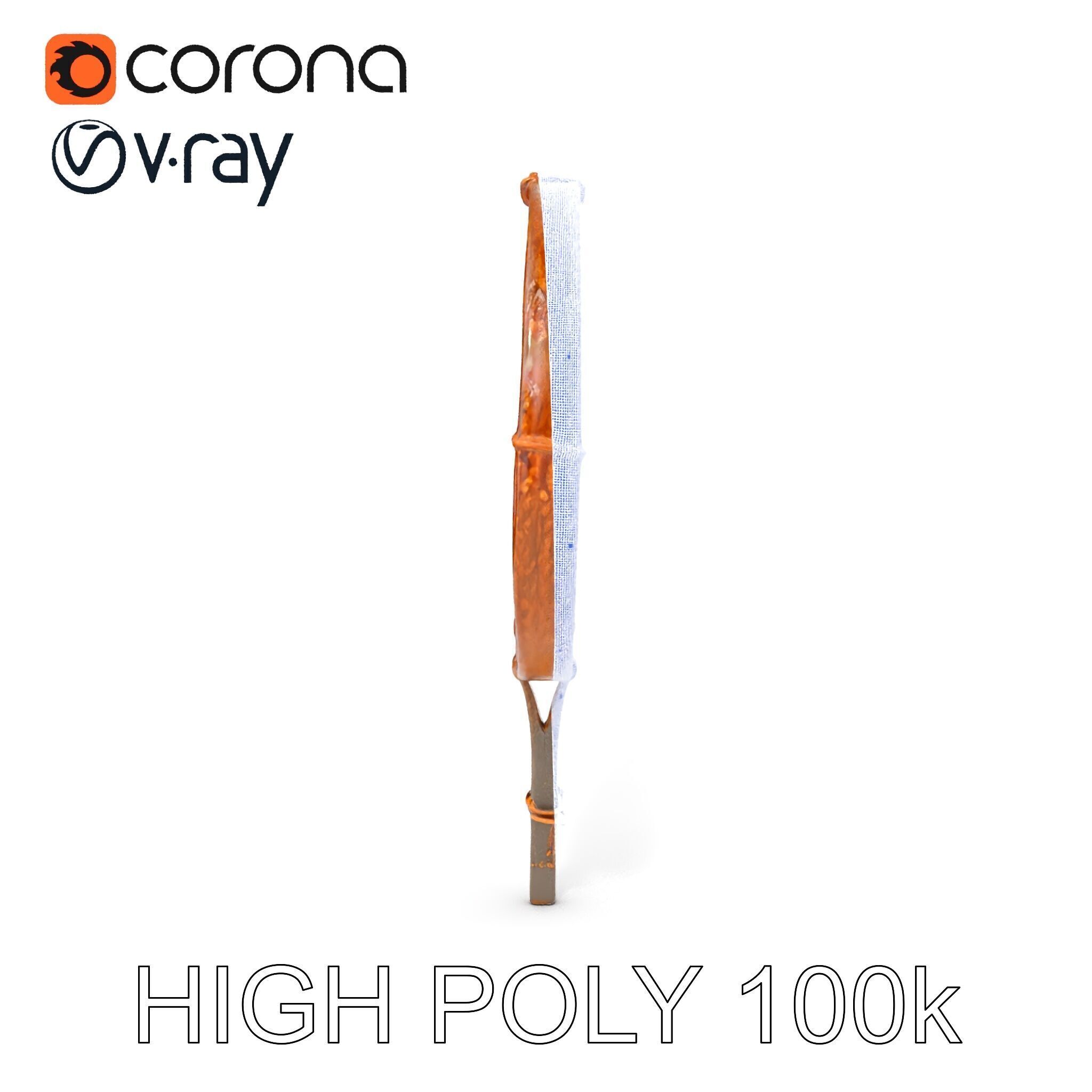 Rustic Spiral Iron Staff model pack Low-poly 3D model_30