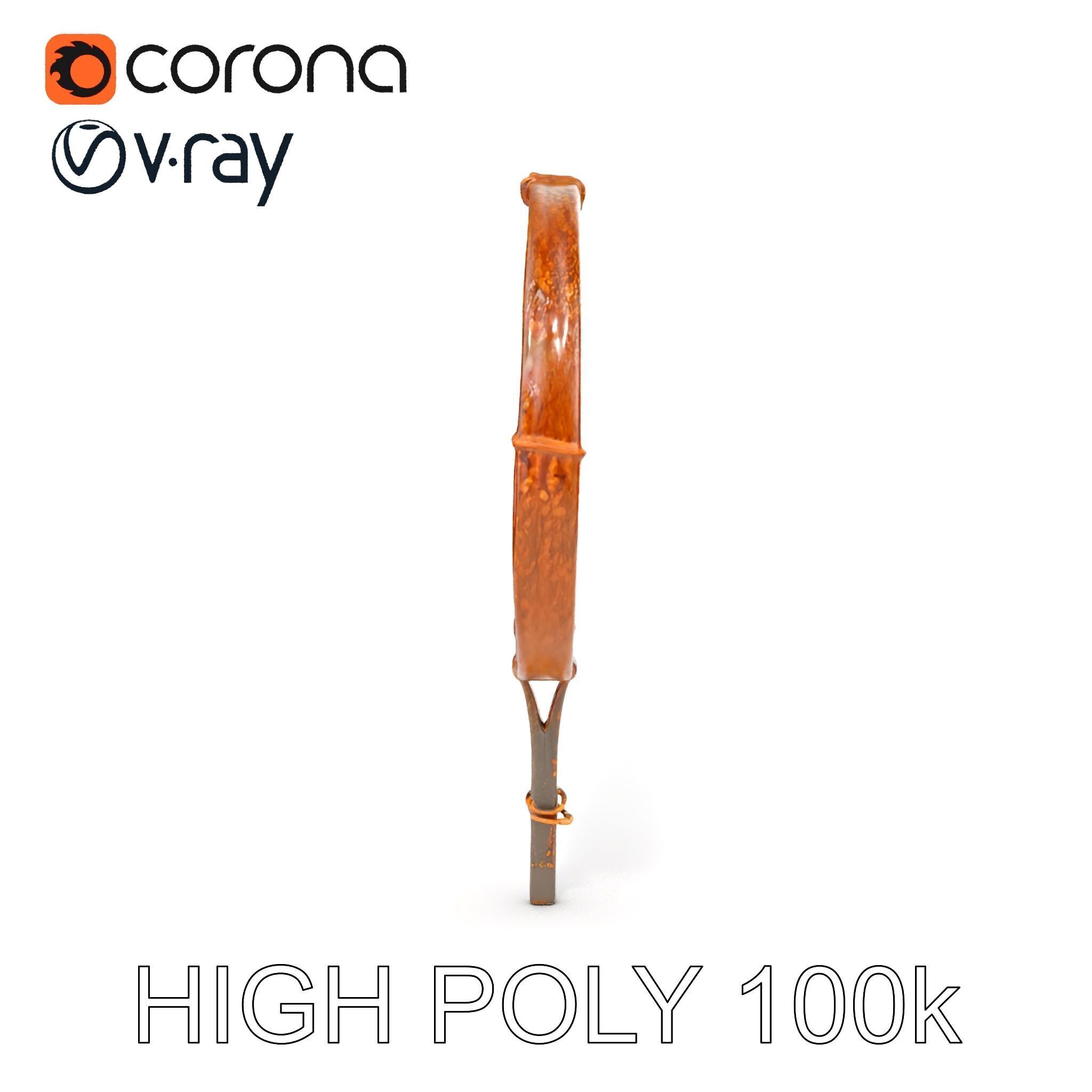 Rustic Spiral Iron Staff model pack Low-poly 3D model_27