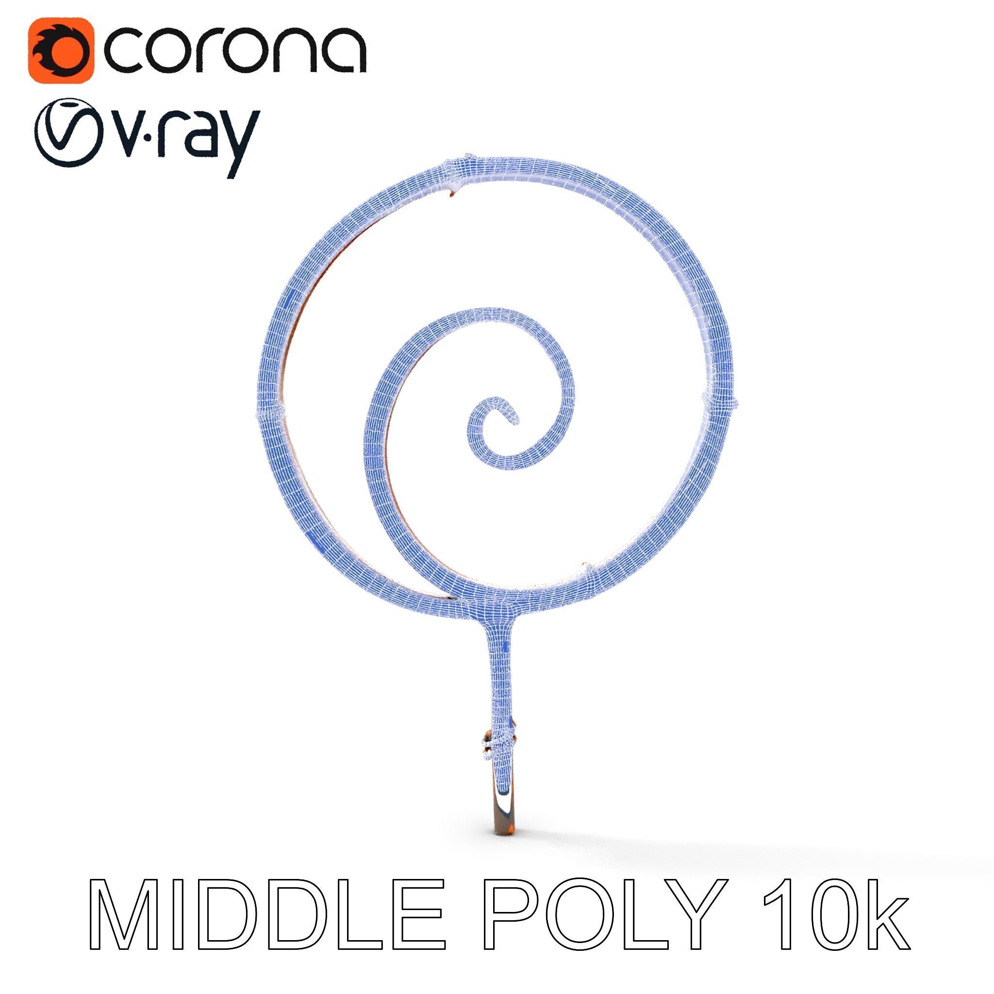 Rustic Spiral Iron Staff model pack Low-poly 3D model_31